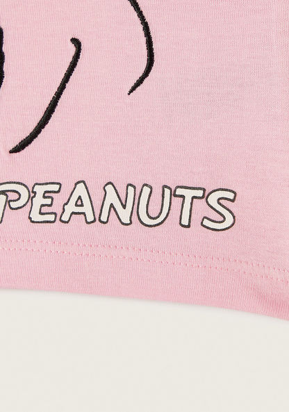 Peanuts Sequin Embellished T-shirt with Extended Sleeves-T Shirts-image-2