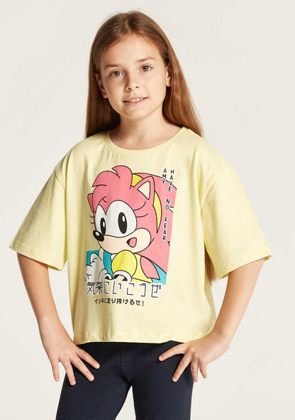 SEGA Amy Rose Graphic Print T-shirt with Short Sleeves-T Shirts-image-0