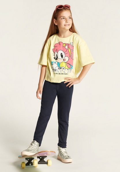 SEGA Amy Rose Graphic Print T-shirt with Short Sleeves-T Shirts-image-1