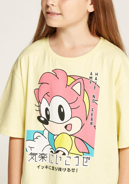 SEGA Amy Rose Graphic Print T-shirt with Short Sleeves-T Shirts-image-2