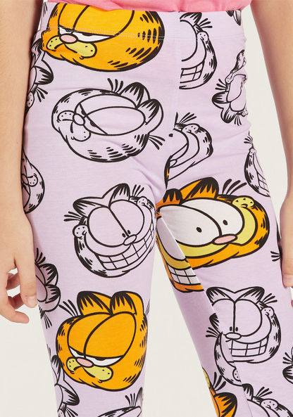 All-Over Garfield Print Leggings with Elasticated Waistband-Leggings-image-2
