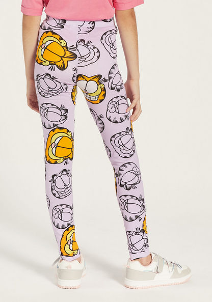 All-Over Garfield Print Leggings with Elasticated Waistband-Leggings-image-3