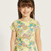 All-Over Smurf Print Dress with Round Neck and Short Sleeves-Dresses%2C Gowns and Frocks-thumbnailMobile-2