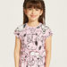 Snoopy Print Dress with Round Neck and Short Sleeves-Dresses%2C Gowns and Frocks-thumbnail-2