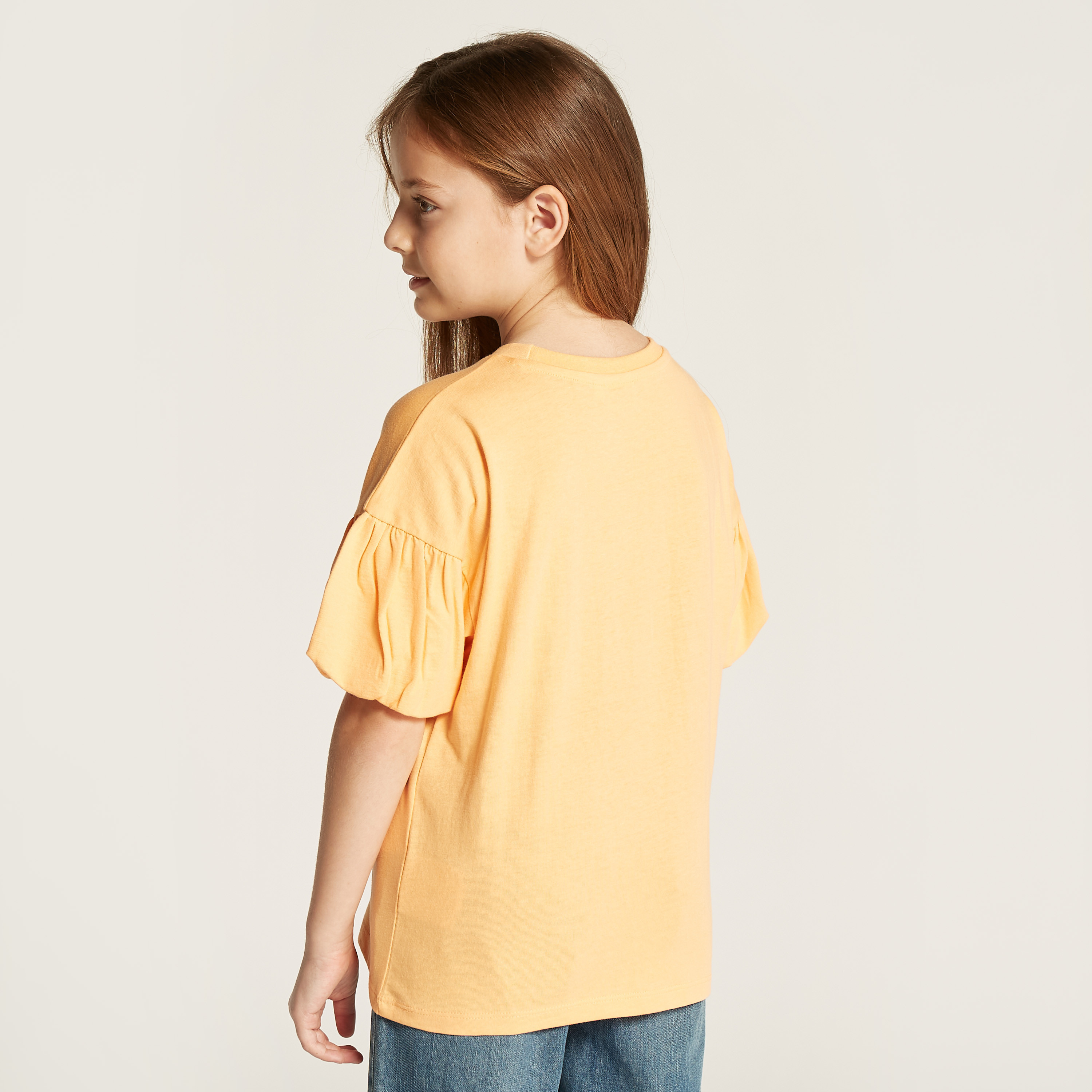 Tweety Sequinned T-shirt with Short Puff Sleeves and Round Neck-girls-clothing-tshirts-image-4