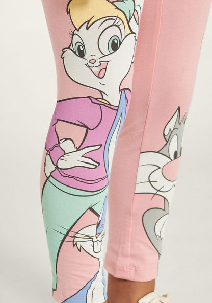Looney Tunes Print Leggings with Elasticated Waistband-Leggings-image-1