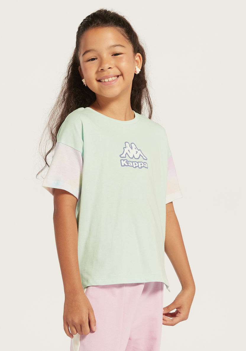 Kappa Logo Print T-shirt with Crew Neck and Drop Sleeves-Tops-image-0