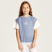 Kappa Logo Print Crew Neck T-shirt with Short Sleeves-Tops-thumbnail-0