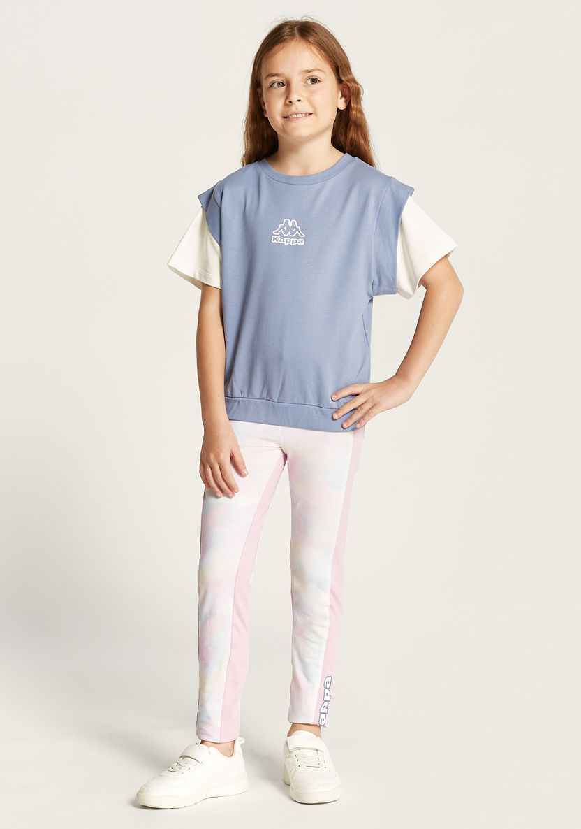 Kappa Logo Print Crew Neck T-shirt with Short Sleeves-Tops-image-1