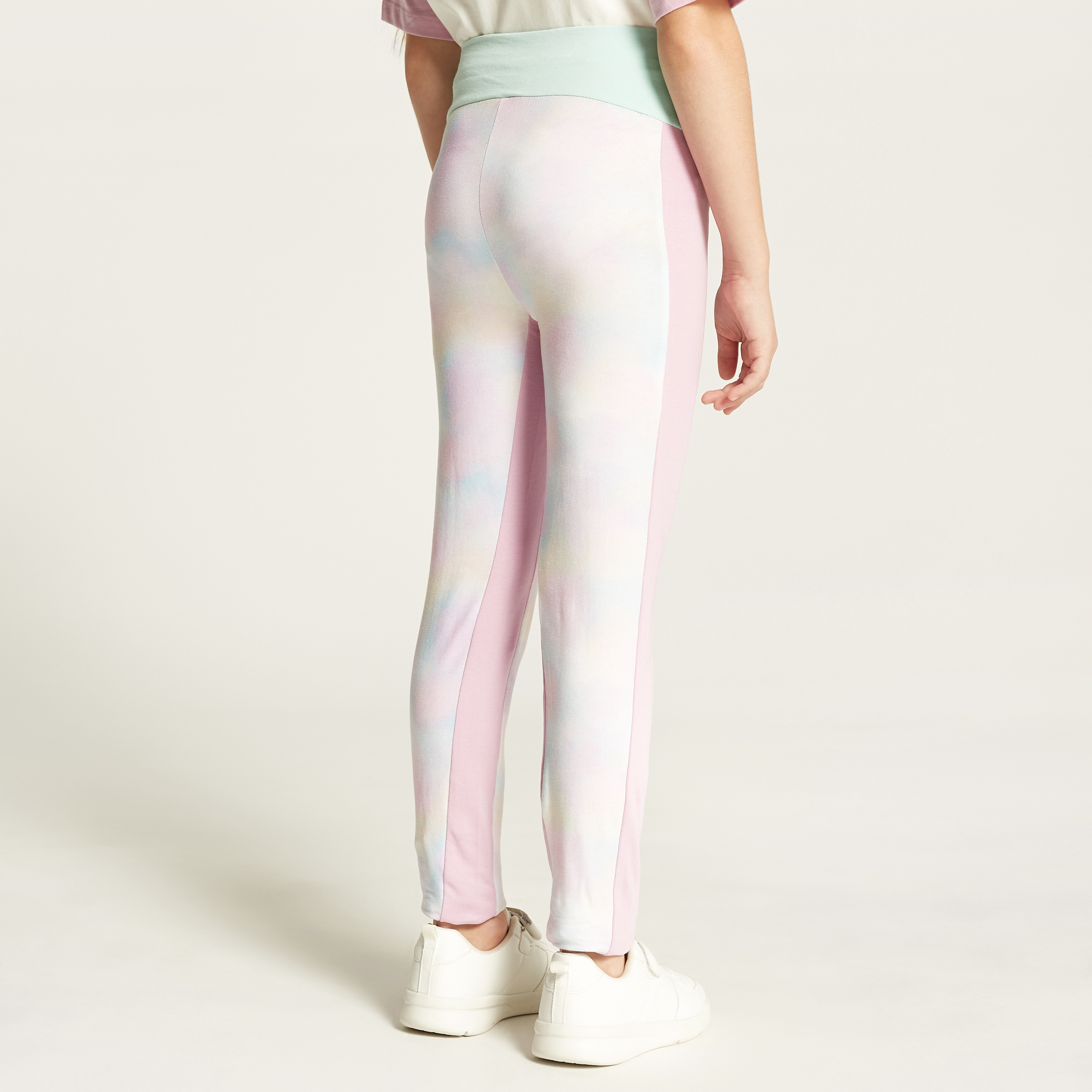 Kappa Logo Print Leggings with Elasticised Waistband-girls-clothing-sportswear-bottoms-image-4