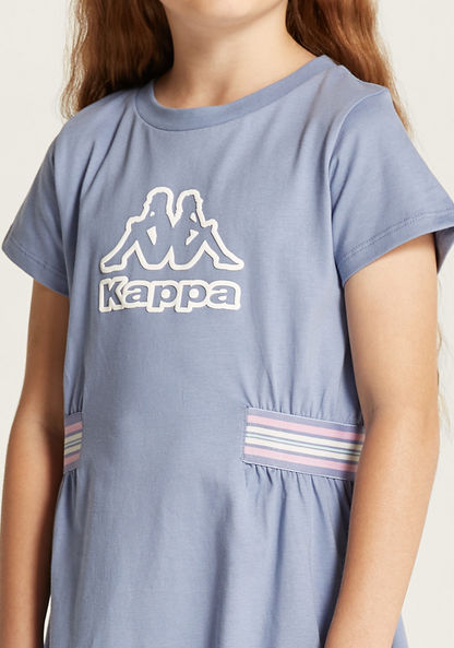 Kappa Logo Print Dress with Round Neck and Short Sleeves-Dresses-image-2