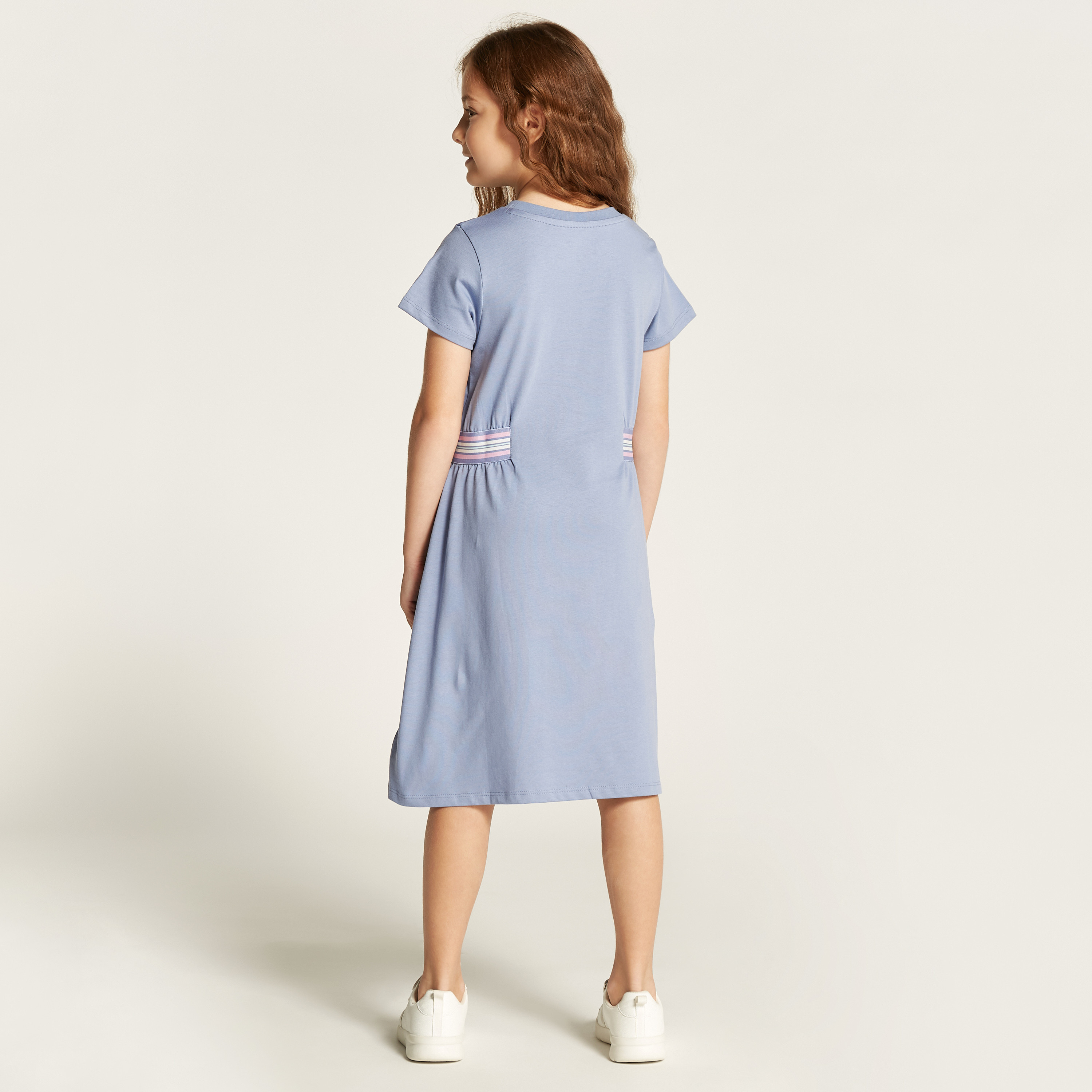 Kappa Logo Print Dress with Round Neck and Short Sleeves-girls-clothing-sportswear-dresses-image-4