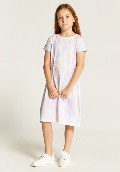 Kappa Ombre Logo Detail Dress with Round Neck and Short Sleeves-Dresses-image-0