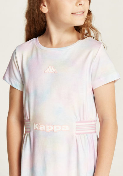 Kappa Ombre Logo Detail Dress with Round Neck and Short Sleeves-Dresses-image-2