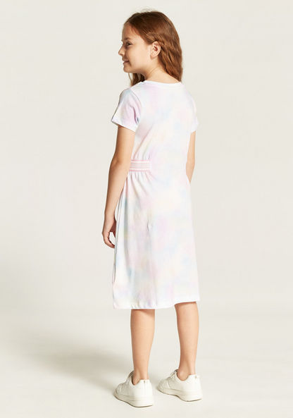 Kappa Ombre Logo Detail Dress with Round Neck and Short Sleeves-Dresses-image-3