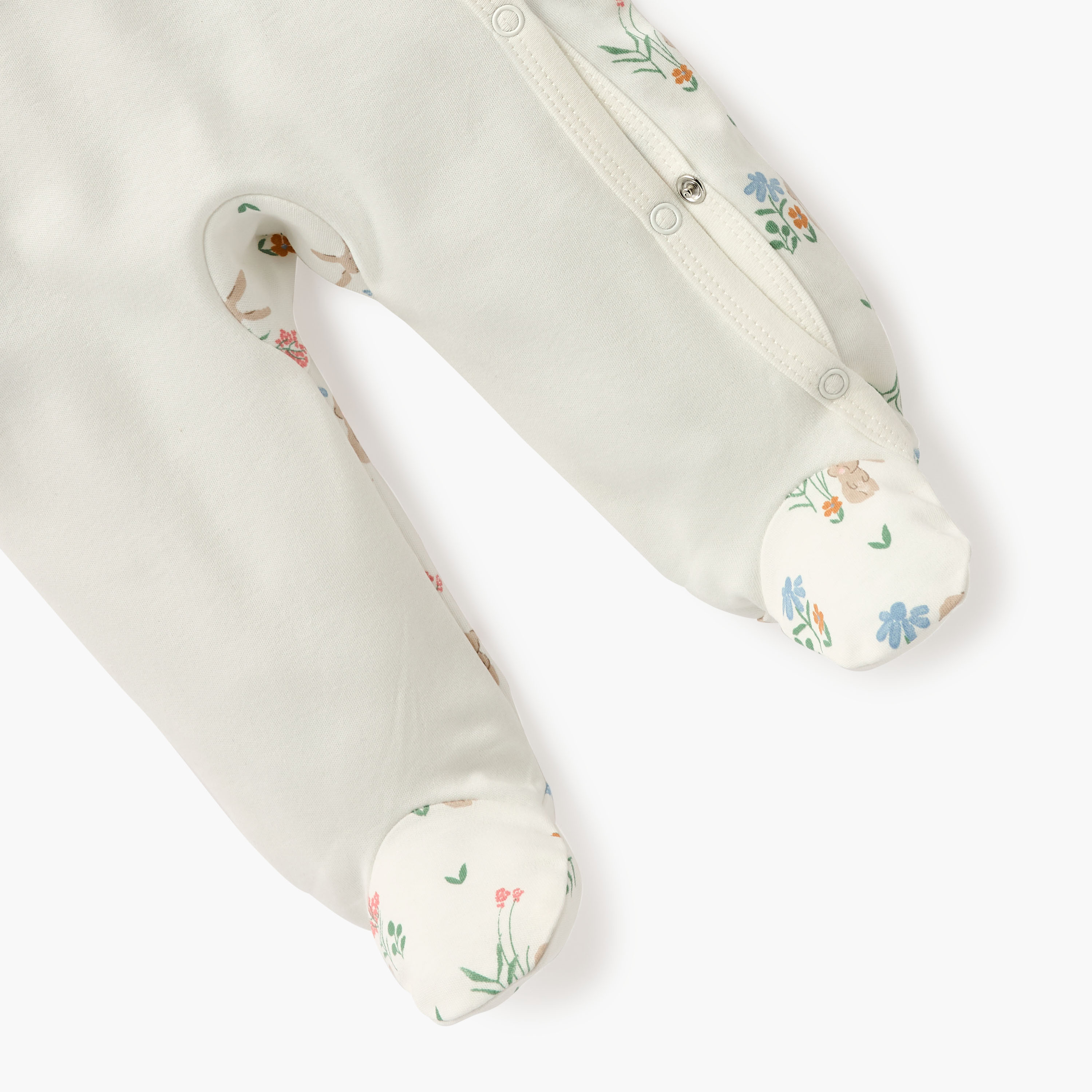 Juniors Embroidered Sleepsuit with Long Sleeves and Button Closure-baby-girls-clothing-nightwear-sleepsuits-image-4