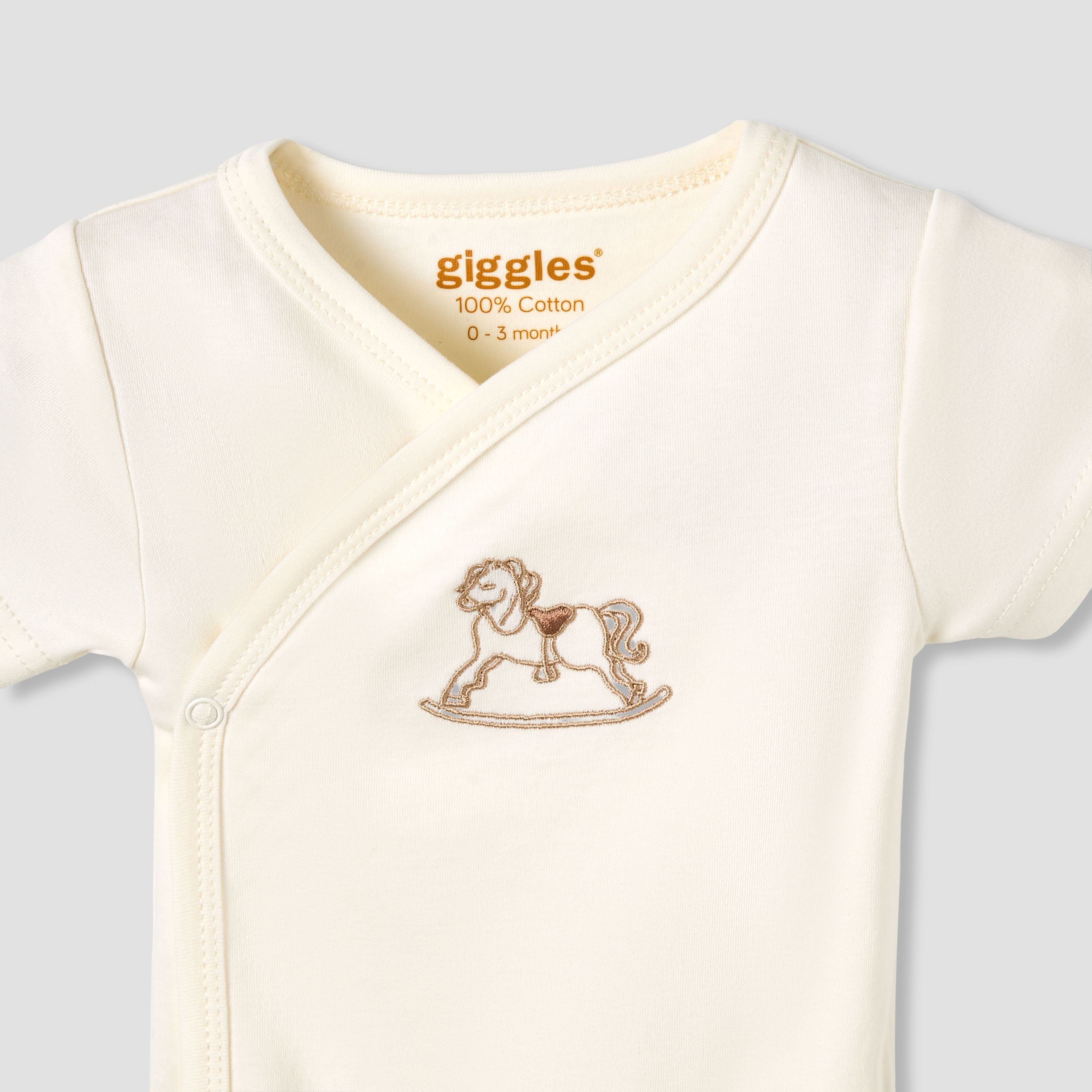 Giggles Cotton V-neck Short Sleeve Bodysuit with Rocking Horse Embroidery-baby-boys-clothing-bodysuits-image-3