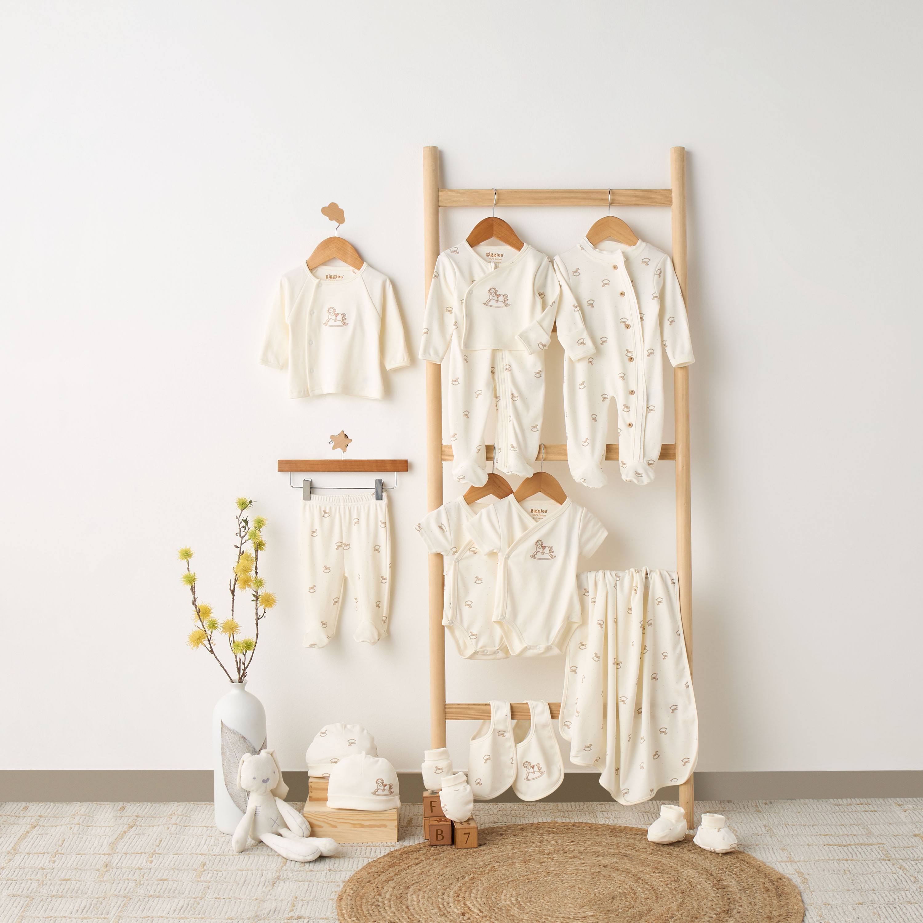 Giggles Cotton V-neck Short Sleeve Bodysuit with Rocking Horse Embroidery-baby-boys-clothing-bodysuits-image-5