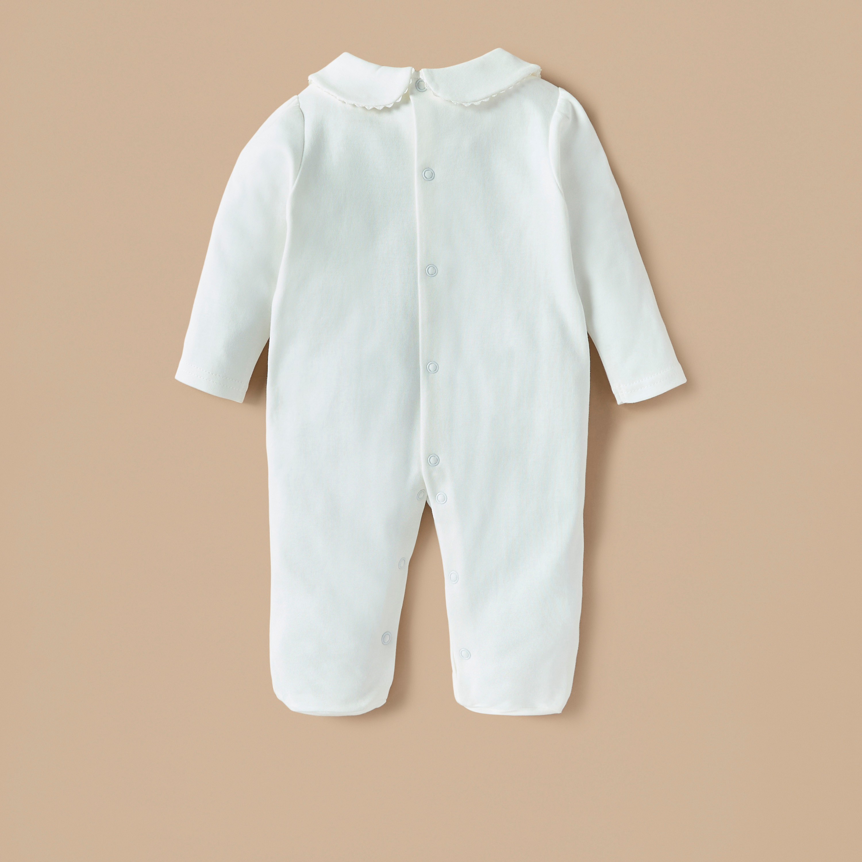 Giggles Bear Applique Closed Foot Sleepsuit with Peter Pan Collar-baby-girls-clothing-nightwear-sleepsuits-image-3