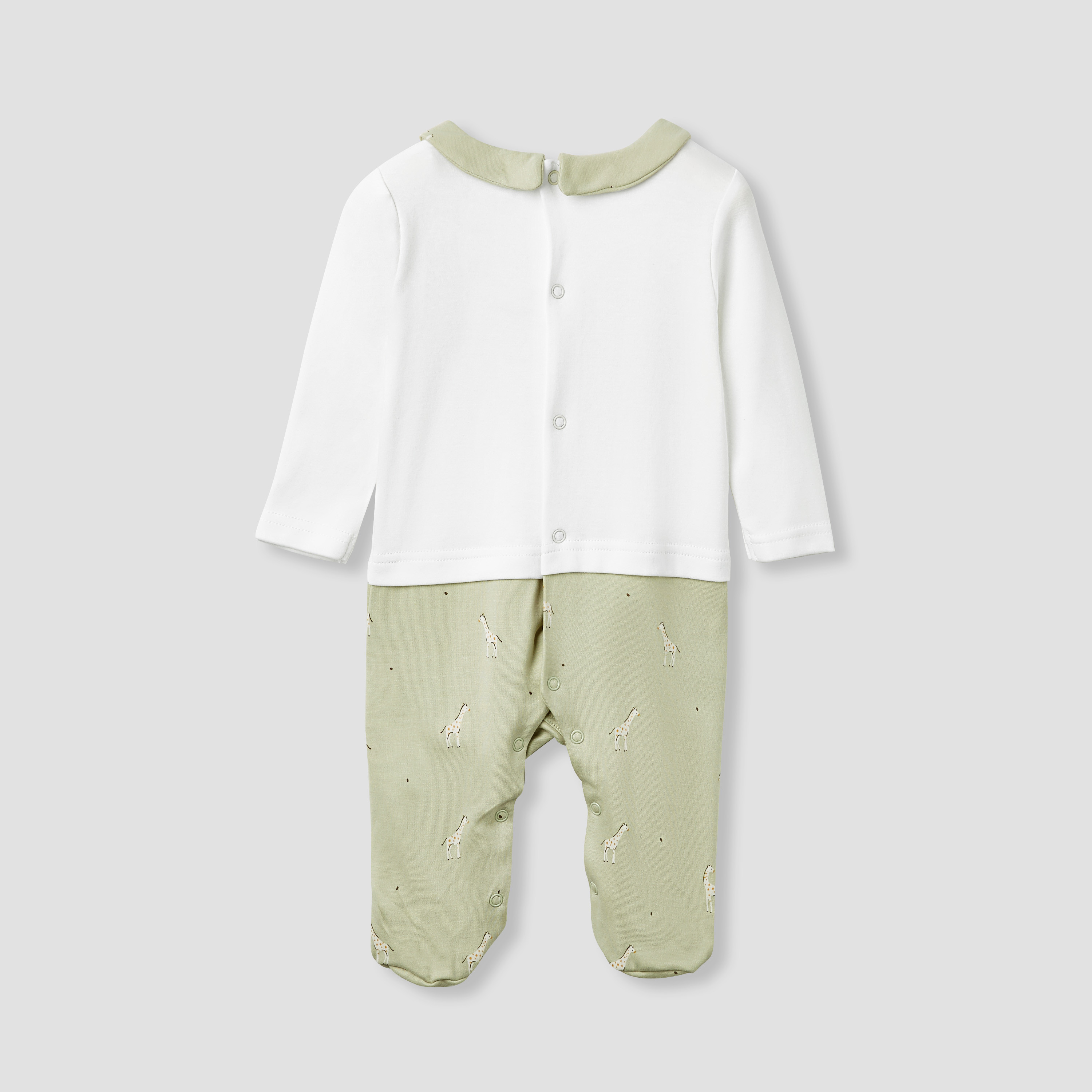 بدلة نوم بياقة وطبعات زرافة وأكمام طويلة من جونيورز-baby-boys-clothing-nightwear-sleepsuits-image-4