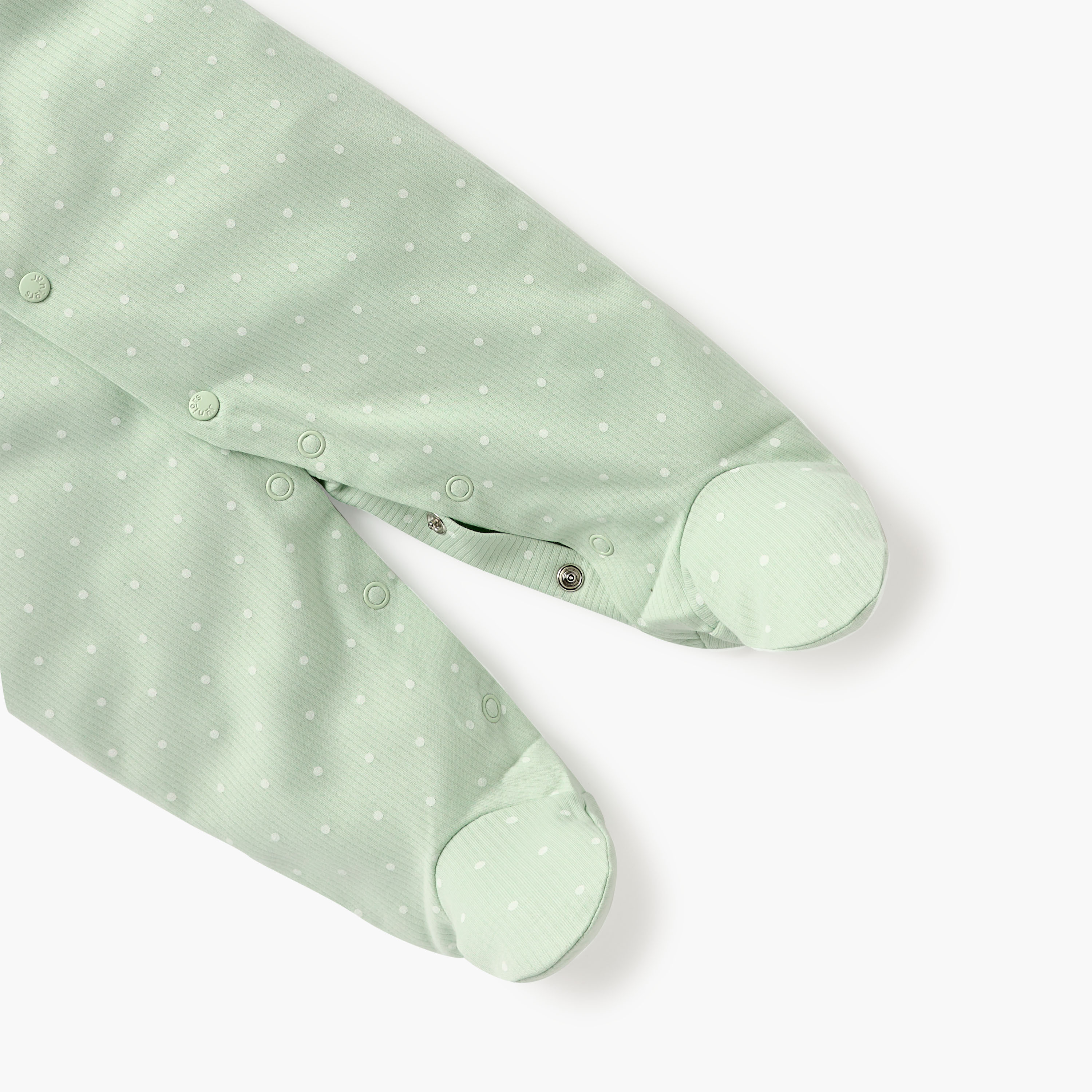 Juniors Polka Dot Print Sleepsuit with Long Sleeves and Lace Detail-baby-girls-clothing-nightwear-sleepsuits-image-4