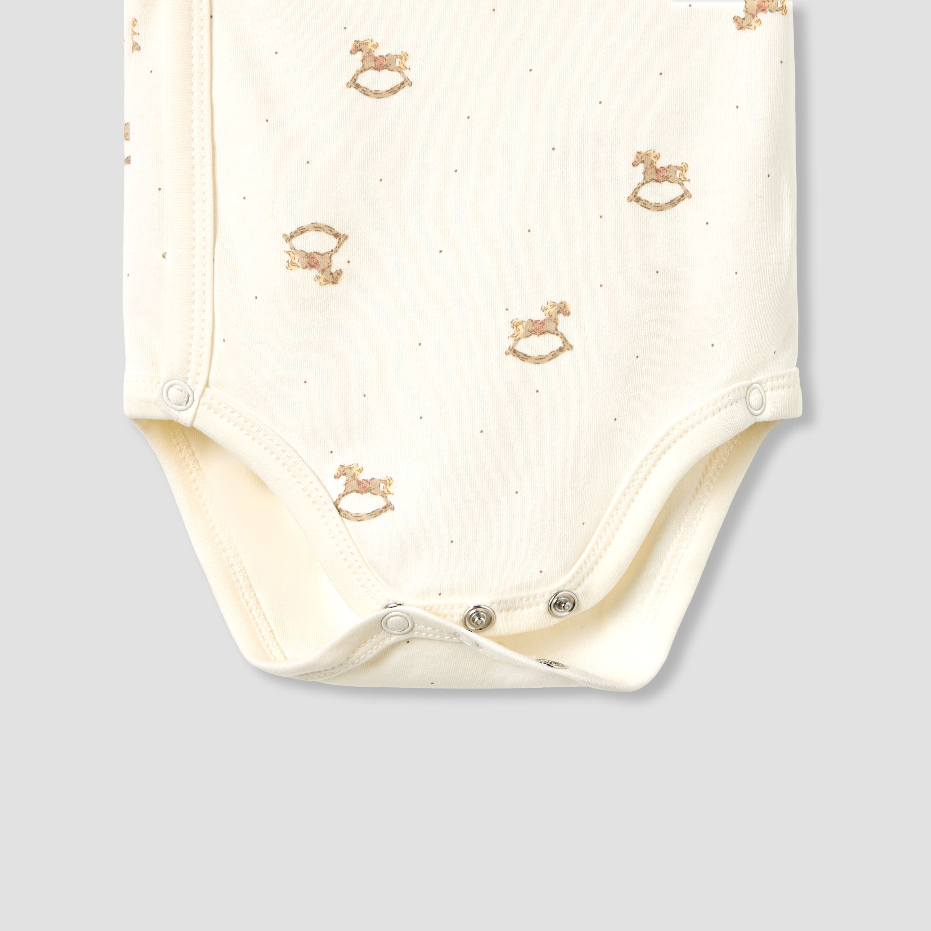 Giggles Cotton V-neck Short Sleeve Bodysuit with Rocking Horse Print-baby-girls-clothing-bodysuits-image-4