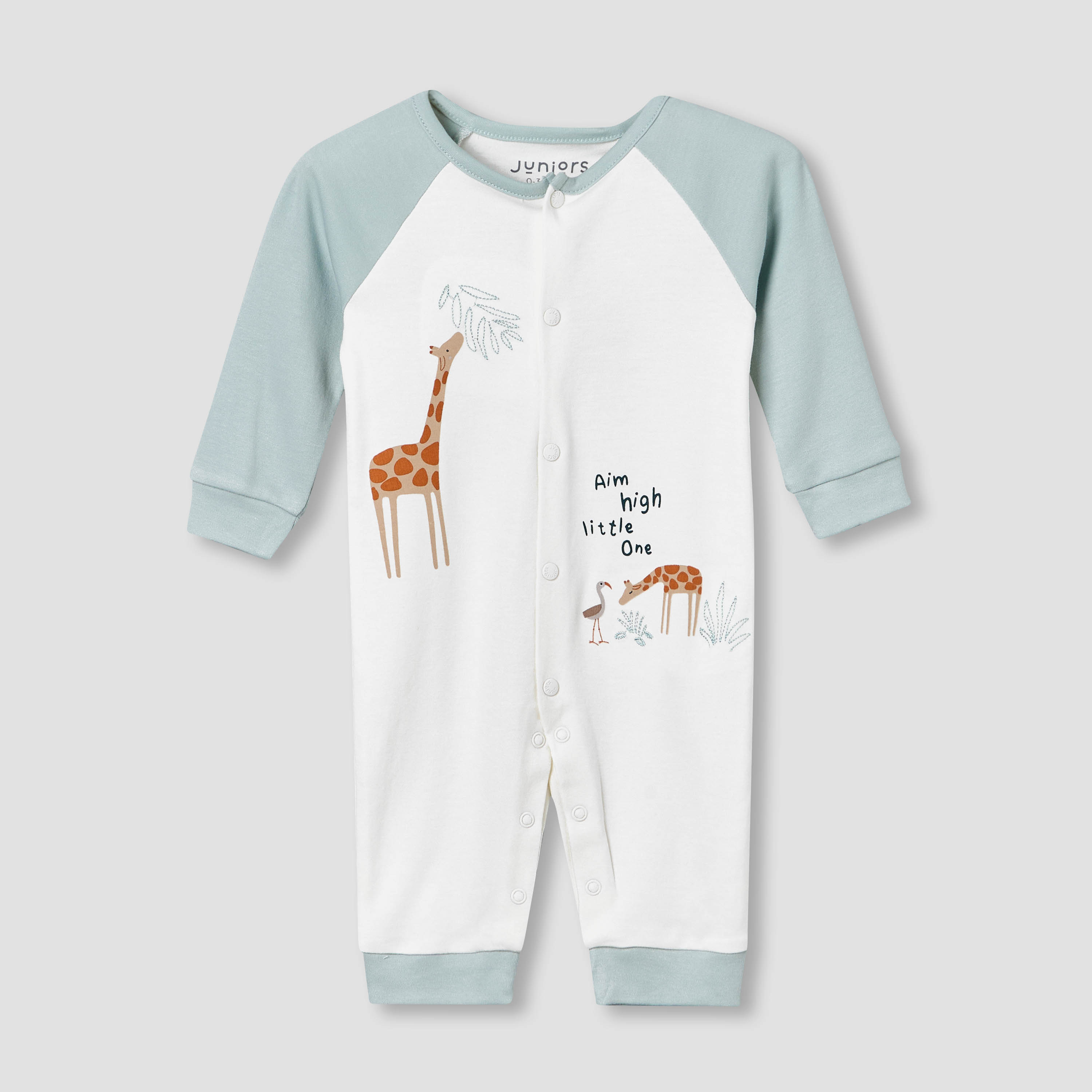 بدلة أطفال قطن بطبعات زرافة وياقة مستديرة وأكمام طويلة من جونيورز-baby-boys-clothing-nightwear-sleepsuits-image-2