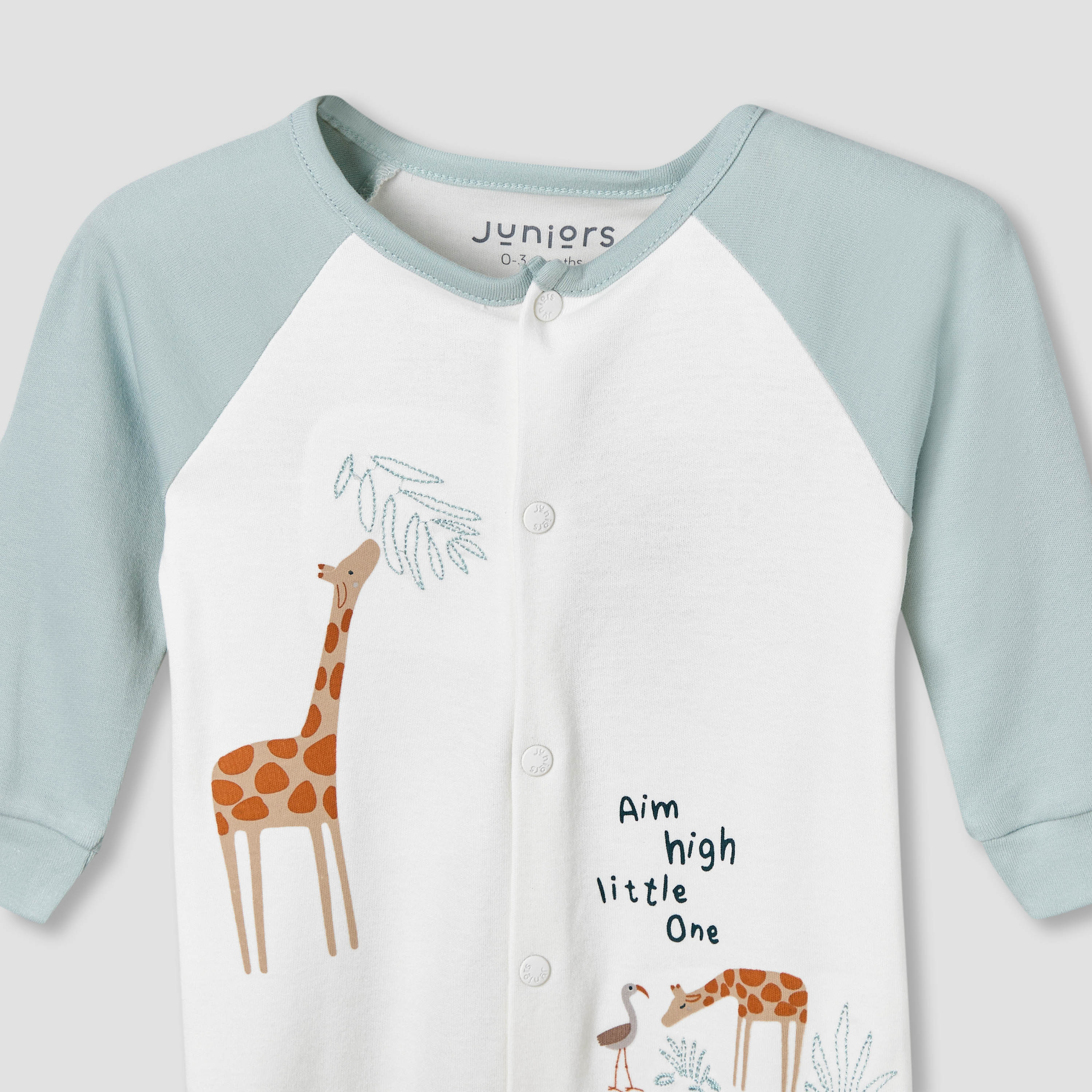 بدلة أطفال قطن بطبعات زرافة وياقة مستديرة وأكمام طويلة من جونيورز-baby-boys-clothing-nightwear-sleepsuits-image-4