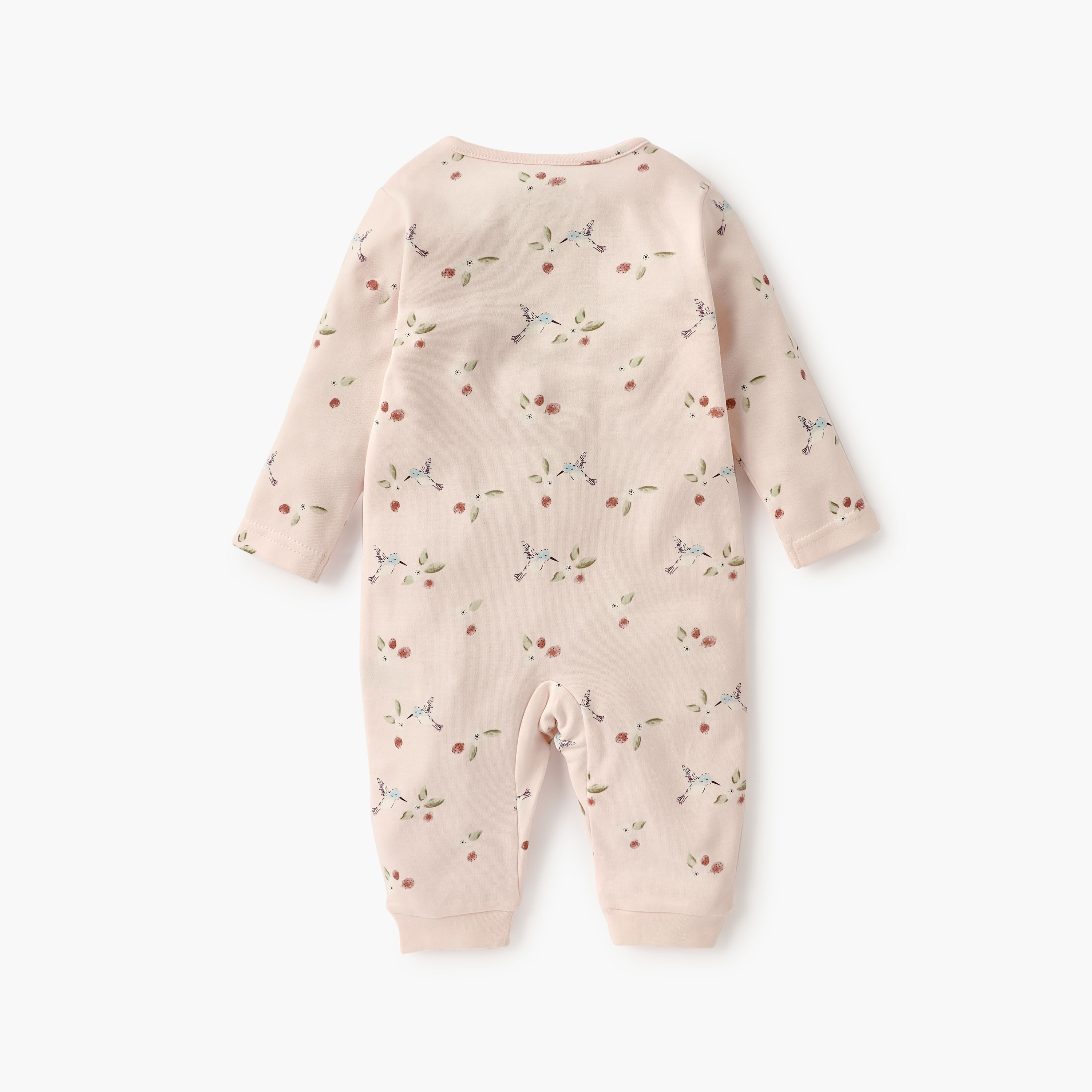 Juniors Printed Round Neck Sleepsuit with Frill Detail-baby-girls-clothing-nightwear-sleepsuits-image-2