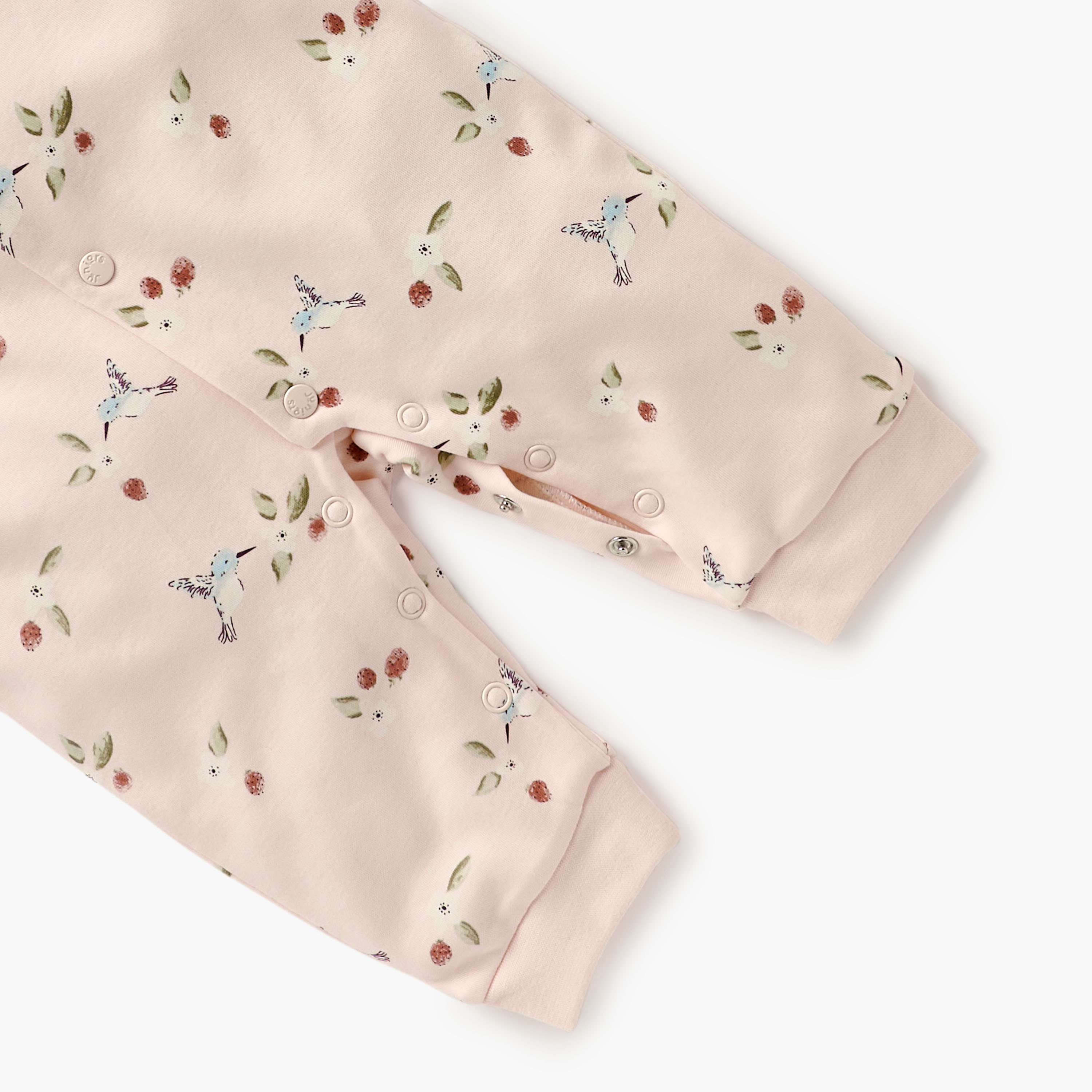 Juniors Printed Round Neck Sleepsuit with Frill Detail-baby-girls-clothing-nightwear-sleepsuits-image-4