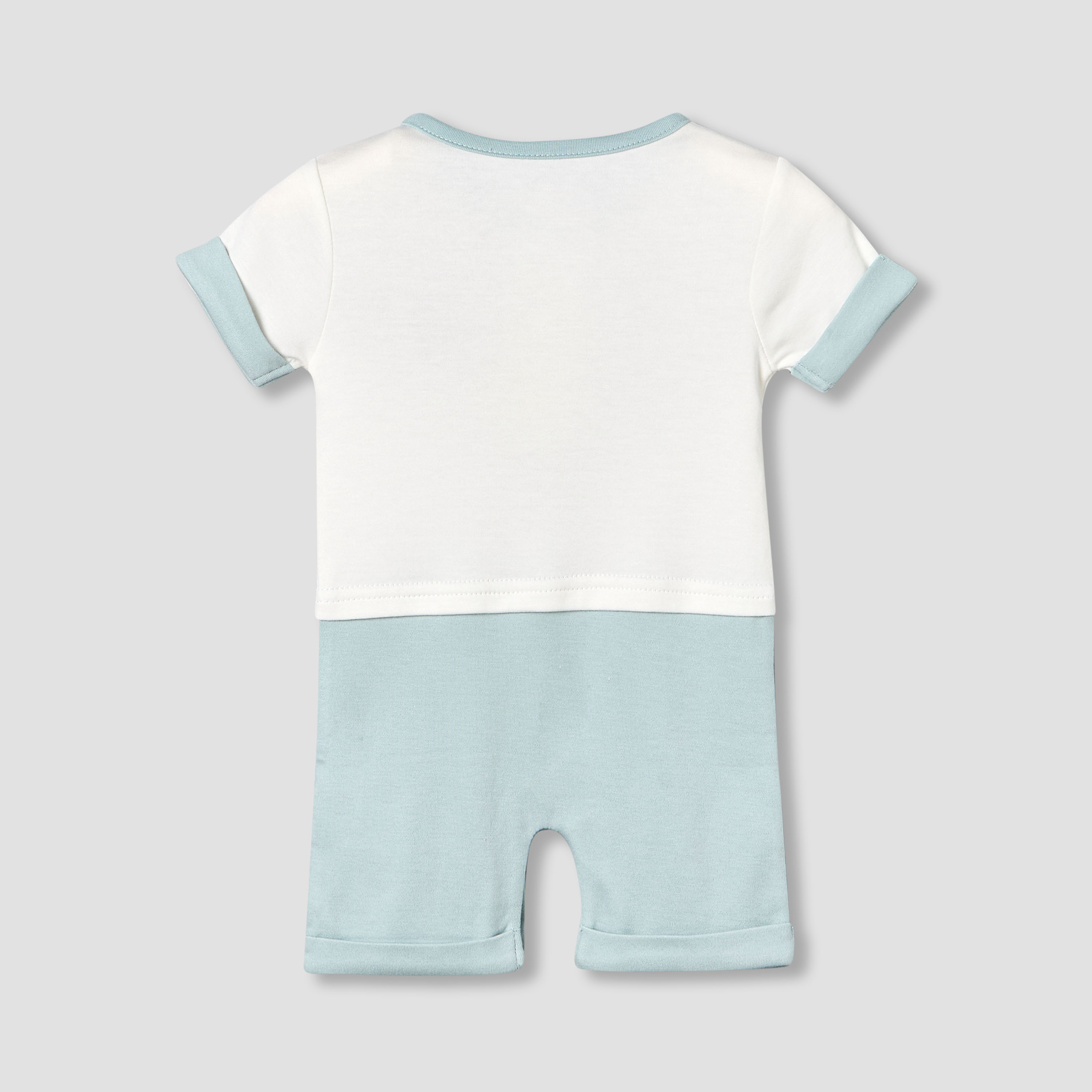 Juniors Round Neck Short Sleeve Romper with Safari Print-baby-boys-clothing-rompers-image-3
