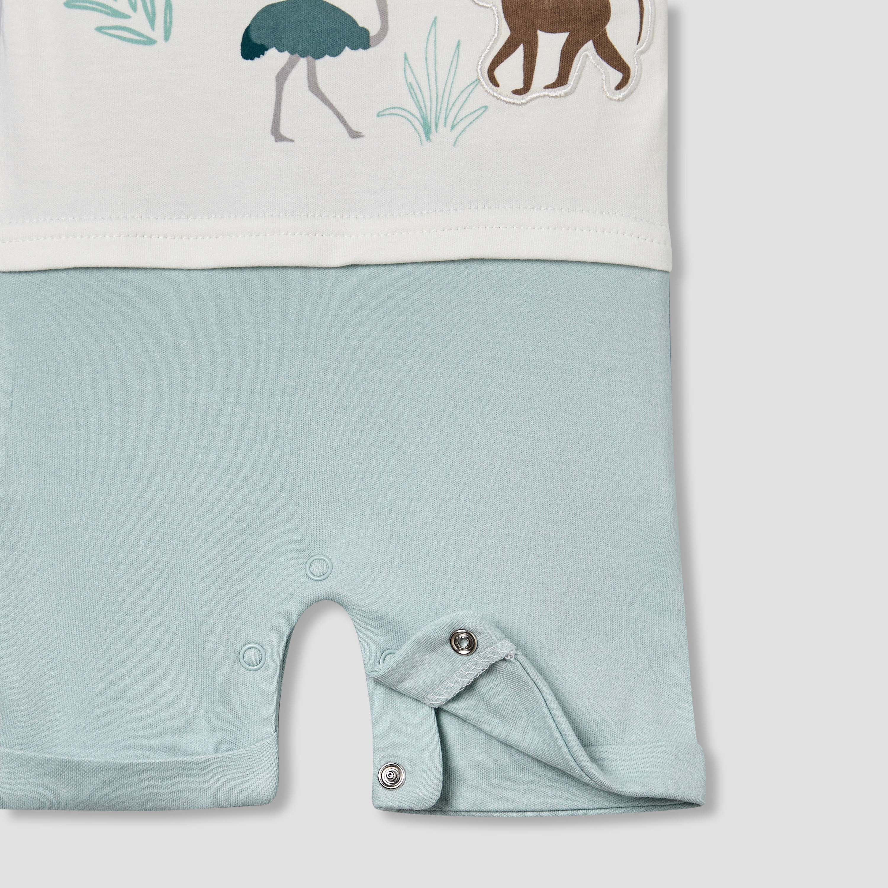 Juniors Round Neck Short Sleeve Romper with Safari Print-baby-boys-clothing-rompers-image-5