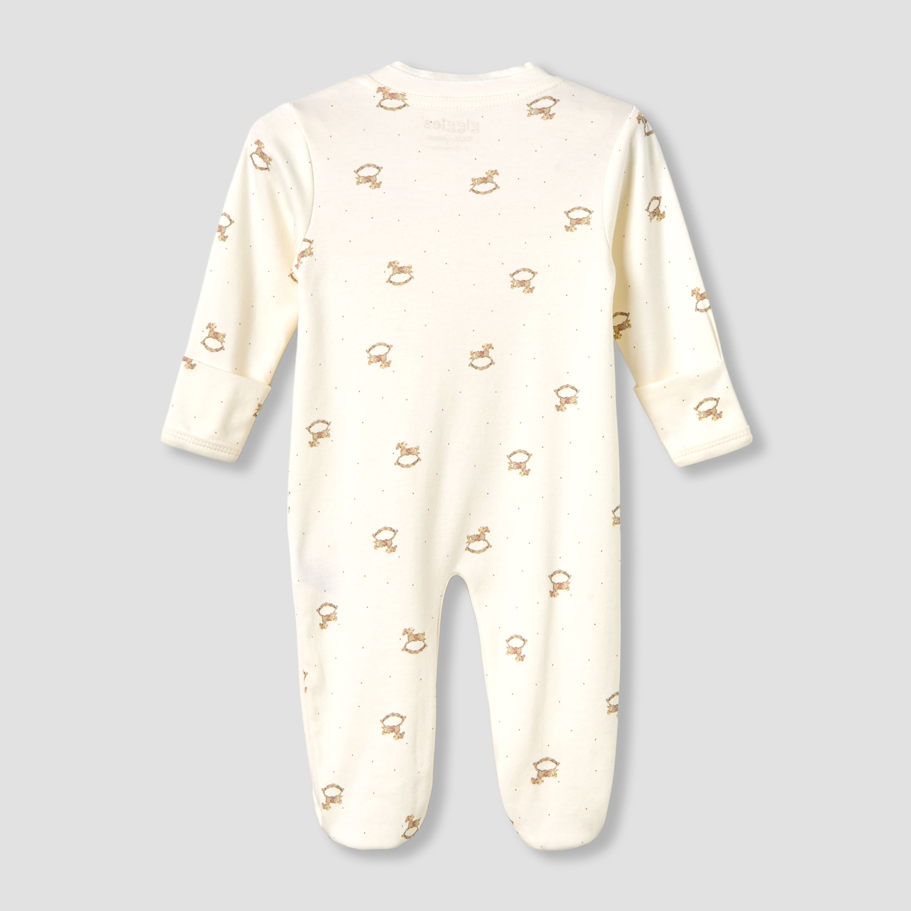 بدلة نوم قطنية بياقة مستديرة وأكمام طويلة بطبعات حصان هزاز من جيجلز-baby-boys-clothing-nightwear-sleepsuits-image-2