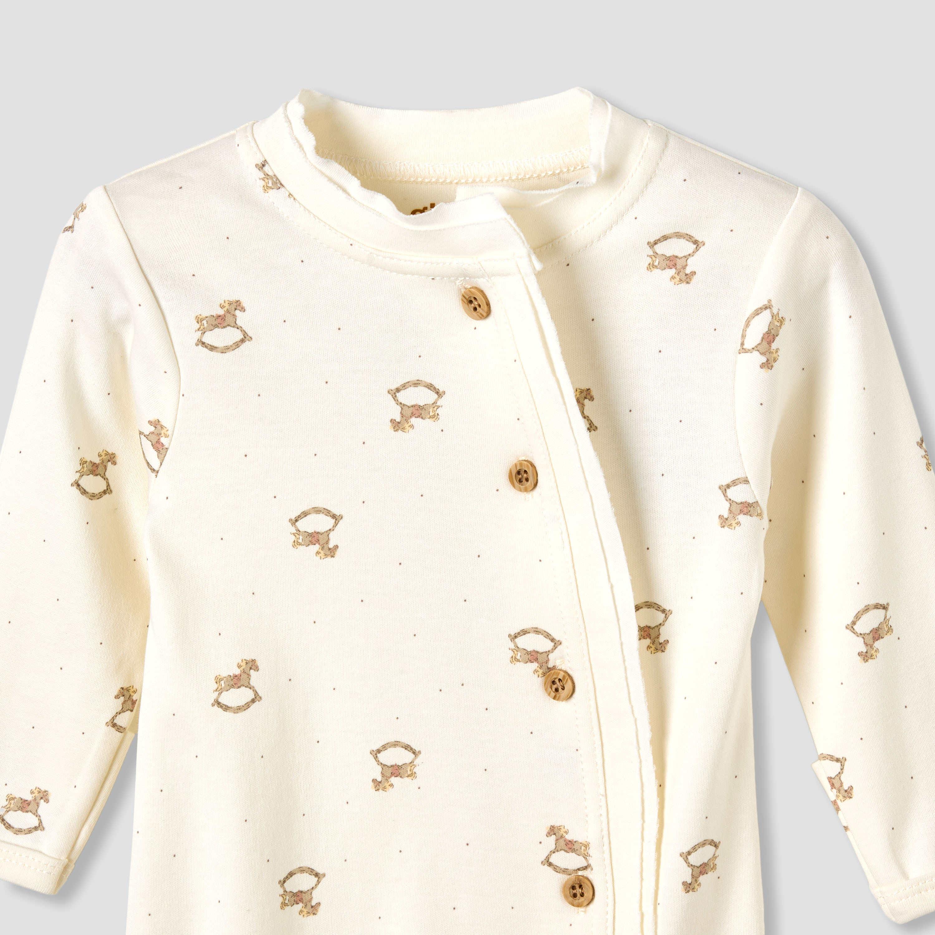 بدلة نوم قطنية بياقة مستديرة وأكمام طويلة بطبعات حصان هزاز من جيجلز-baby-boys-clothing-nightwear-sleepsuits-image-3