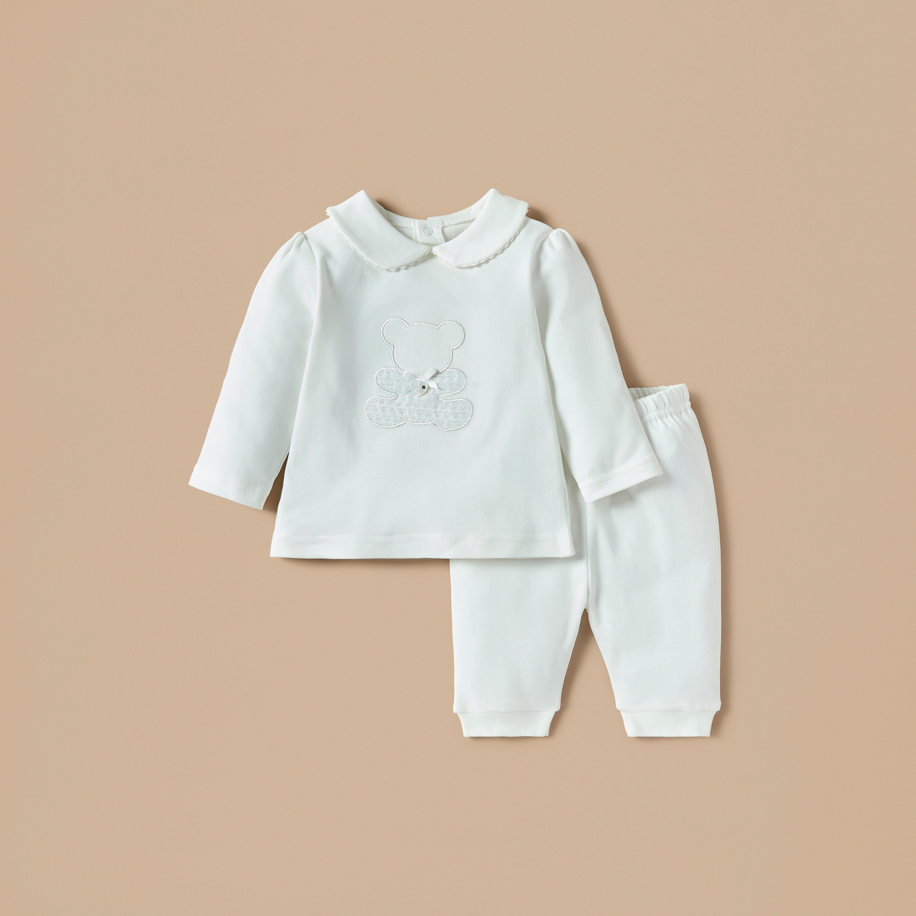 Bear Applique Top and Pyjama Set-baby-girls-clothing-nightwear-pyjamasets-image-1