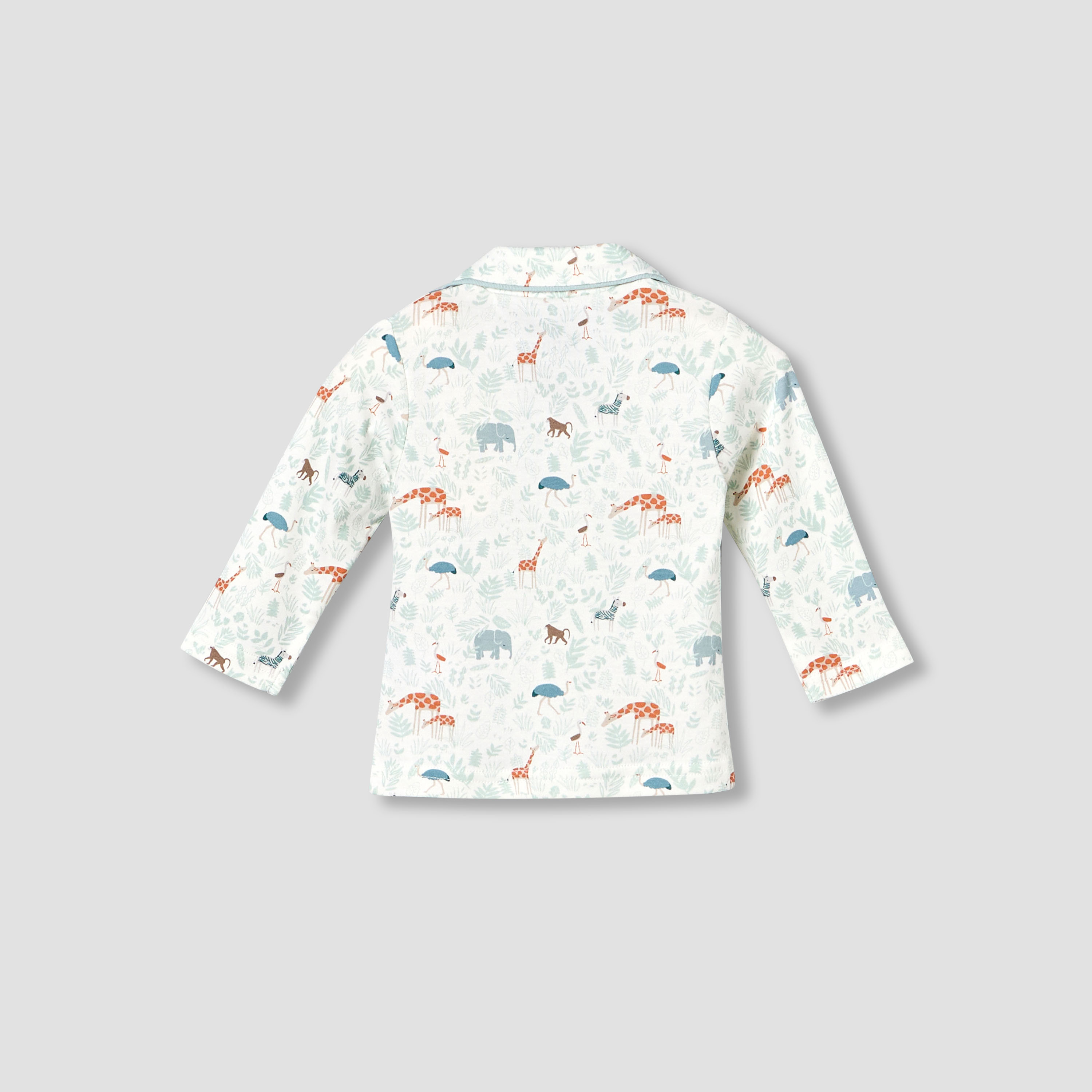 Juniors Cotton Collared Long Sleeve Pyjama Set with Animal Print-baby-boys-clothing-nightwear-pyjamasets-image-5