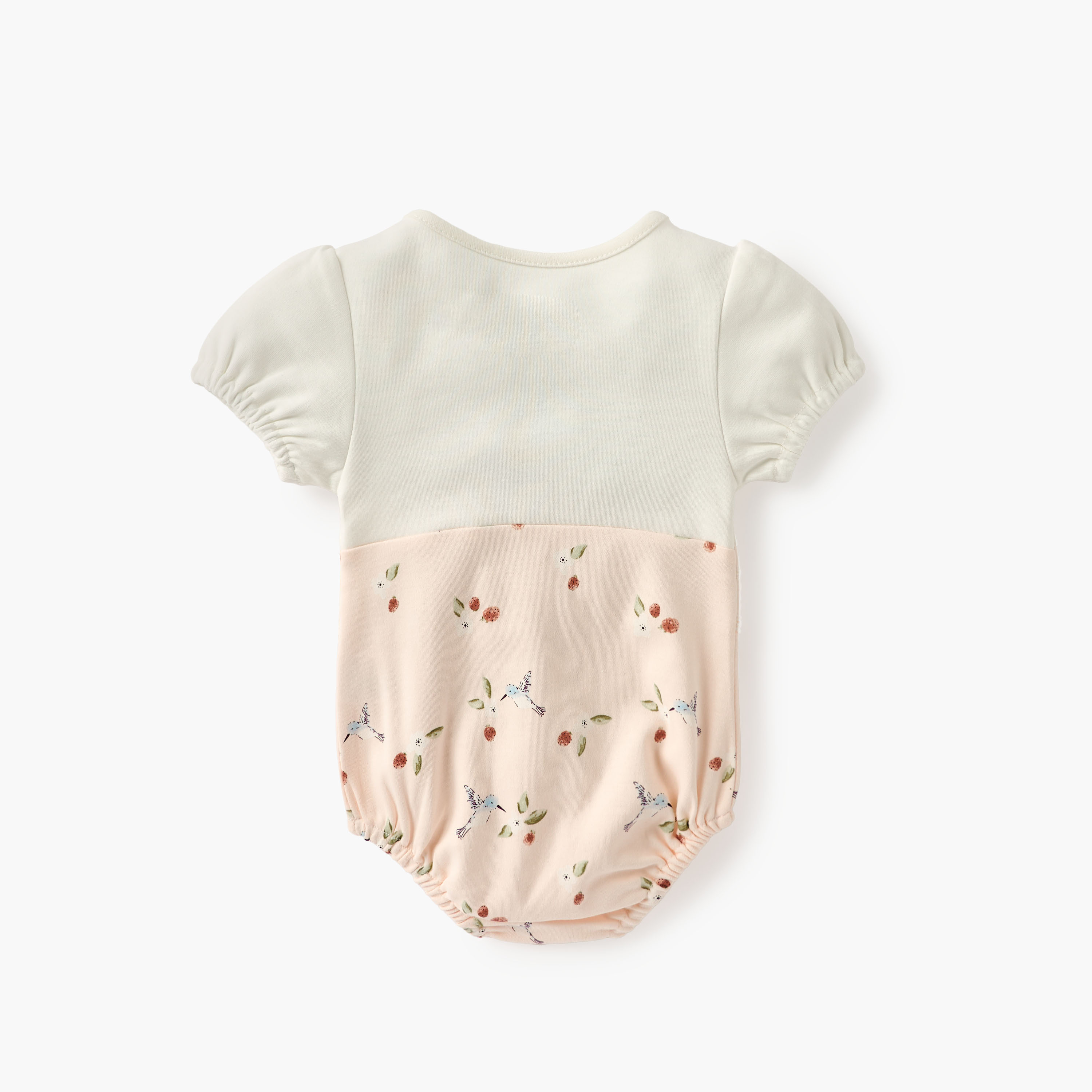 Juniors Embroidered Romper with Puff Sleeves and Lace Detail-baby-girls-clothing-rompers-image-2