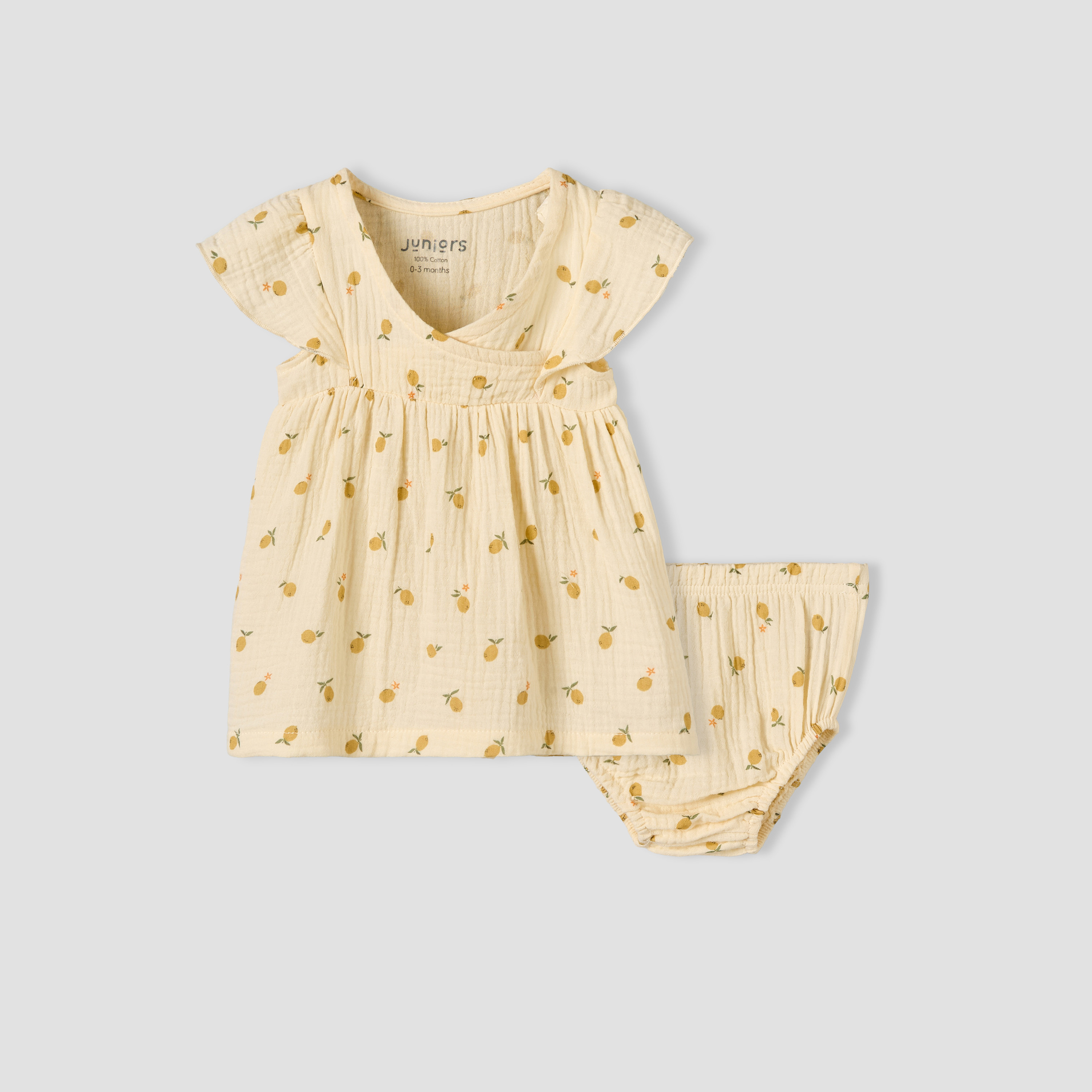 فستان إيه لاين بياقة حرف V وأكمام قصيرة مع سروال داخلي من جونيورز-baby-girls-clothing-dressesandjumpsuits-image-1