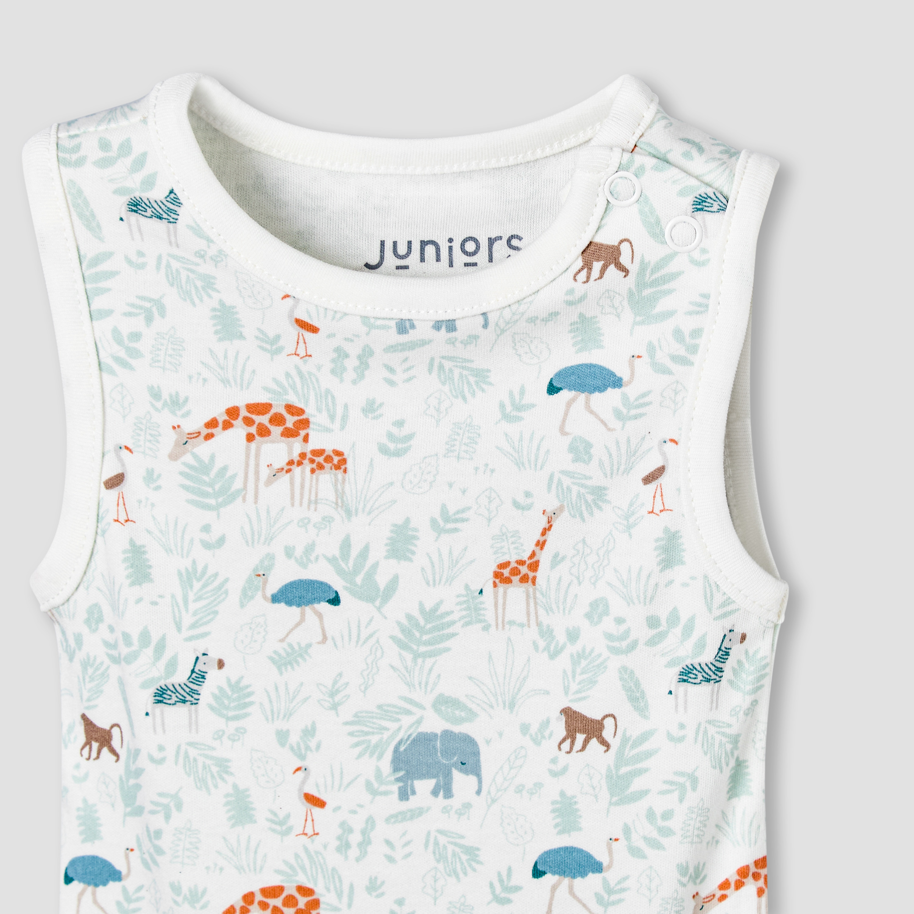 Juniors Round Neck Sleeveless Bodysuit with Safari Print-baby-boys-clothing-bodysuits-image-4