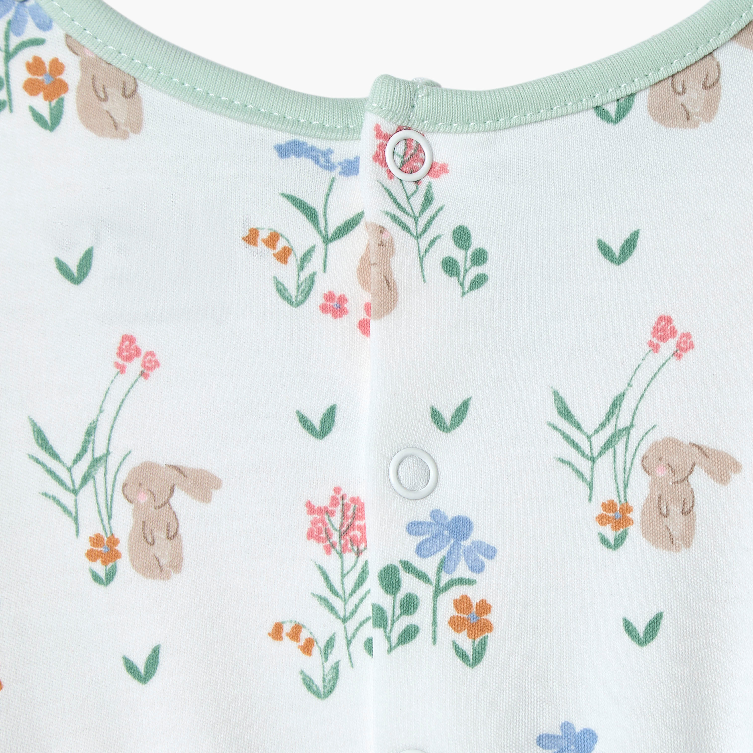 Juniors Bunny Print A-line Dress with Round Neck and Short Sleeves-baby-girls-clothing-dressesandjumpsuits-image-5