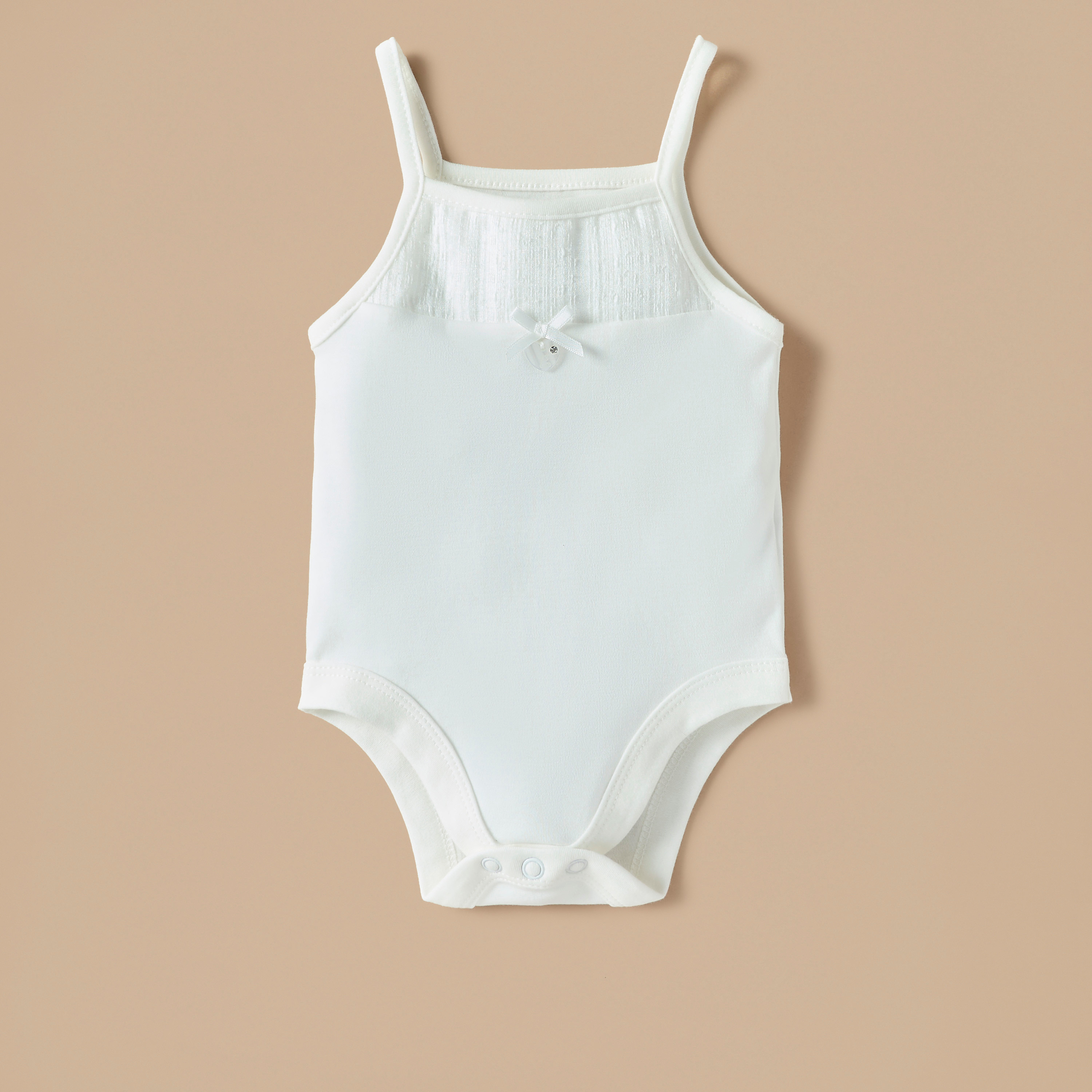 Giggles Bow Detail Sleeveless Bodysuit with Button Closure-baby-girls-clothing-bodysuits-image-1