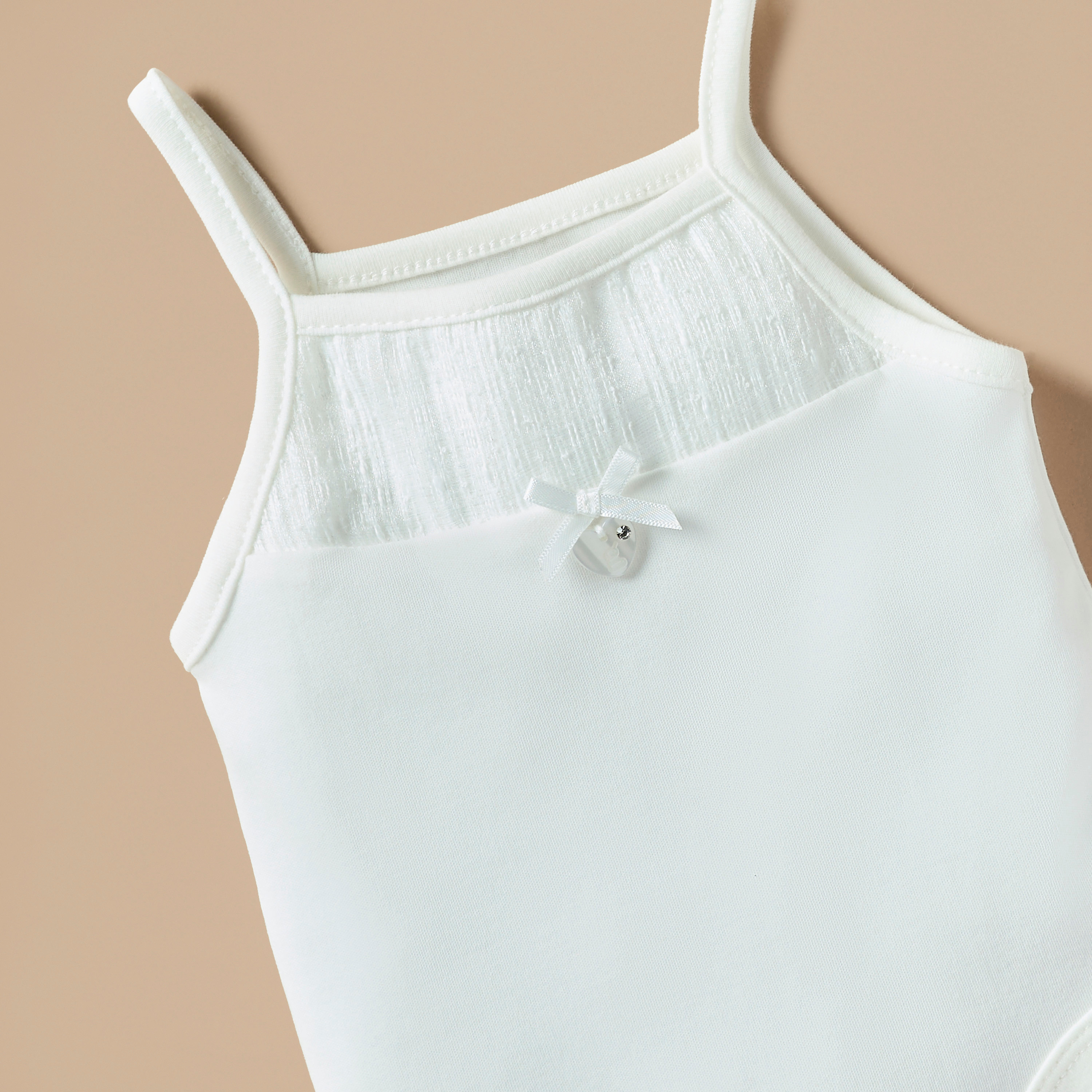Giggles Bow Detail Sleeveless Bodysuit with Button Closure-baby-girls-clothing-bodysuits-image-2