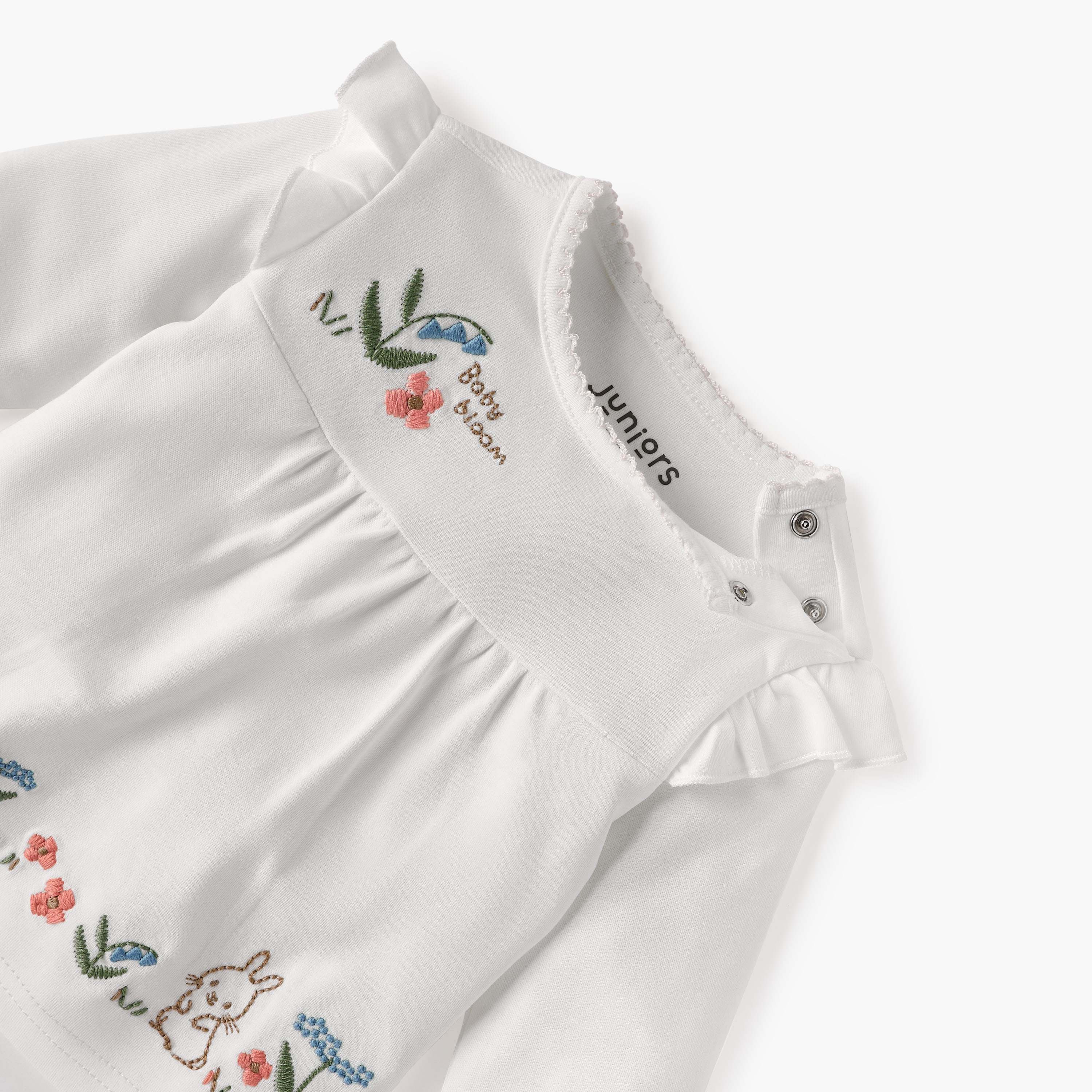 طقم بلوزة مطرزة وبنطلون بيجاما من جونيورز-baby-girls-clothing-nightwear-pyjamasets-image-5