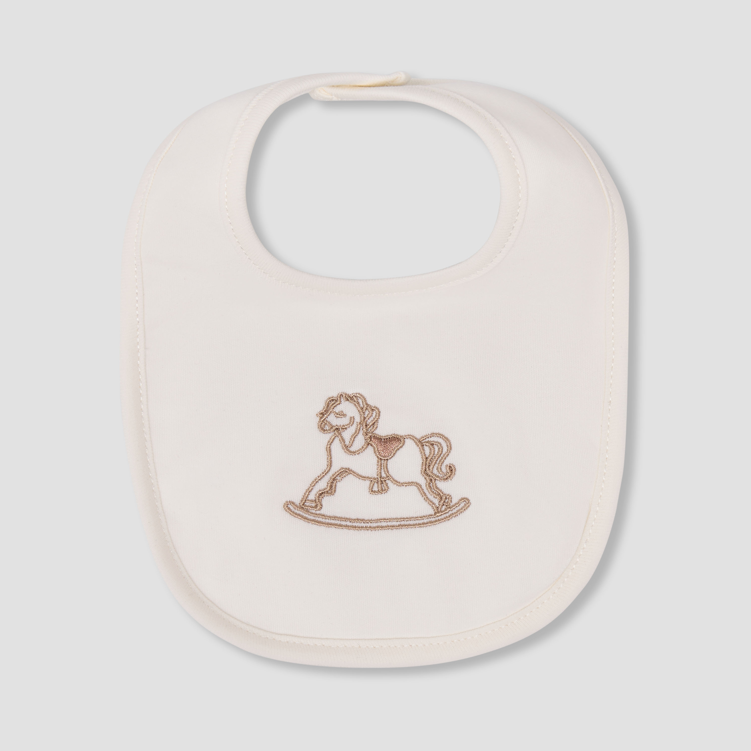 Pack of 2 Giggles Baby Bib with Rocking Horse Embroidery-baby-feeding-bibs-image-2