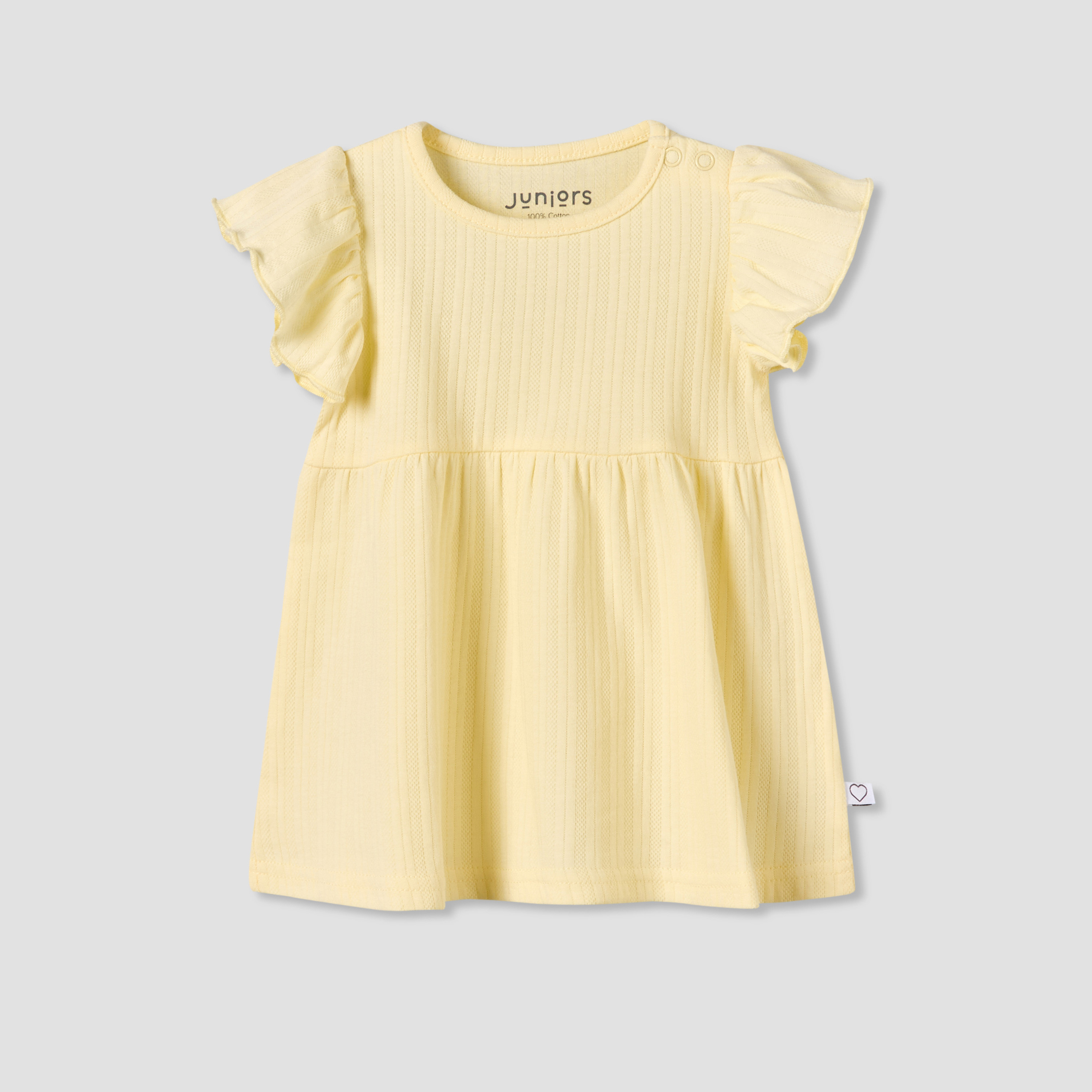 فستان إيه لاين بياقة مستديرة وأكمام قصيرة بتصميم مضلع من جونيورز-baby-girls-clothing-dressesandjumpsuits-image-1
