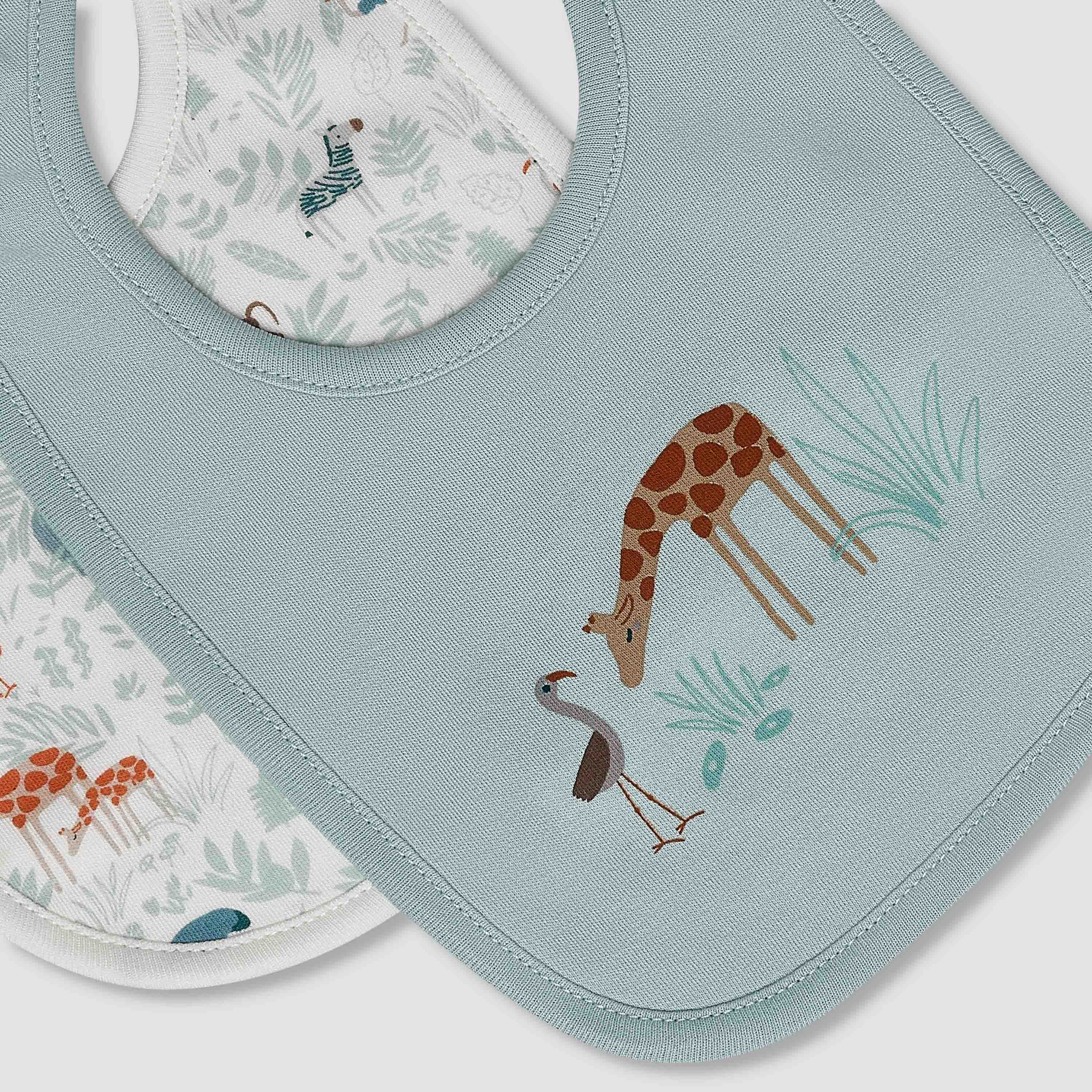 Pack of 2 Juniors Baby Bib with Safari Print-baby-feeding-bibs-image-5