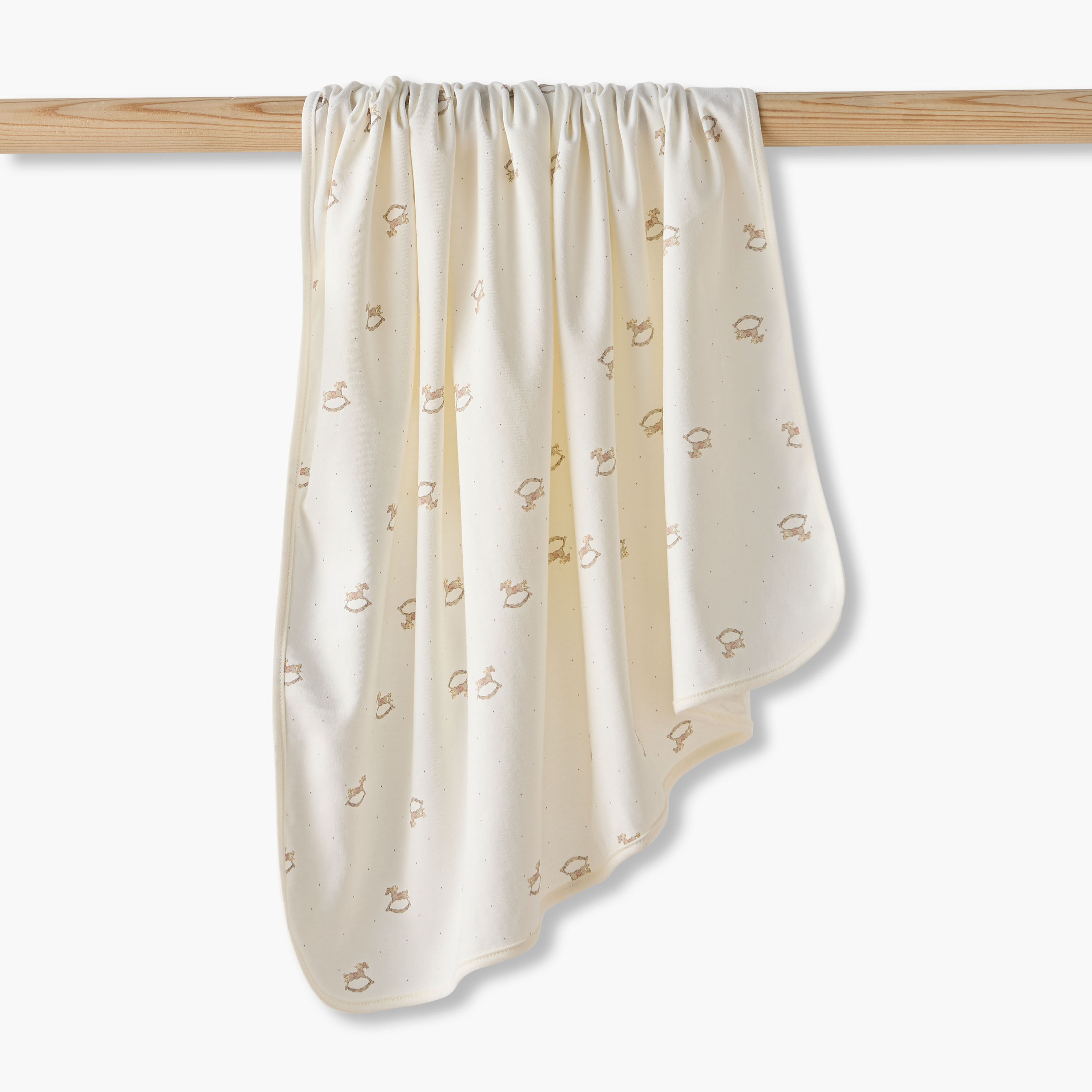 Giggles Receiving Blanket with Rocking Horse Print-baby-nursery-blanketsandswaddles-receivingblankets-image-1