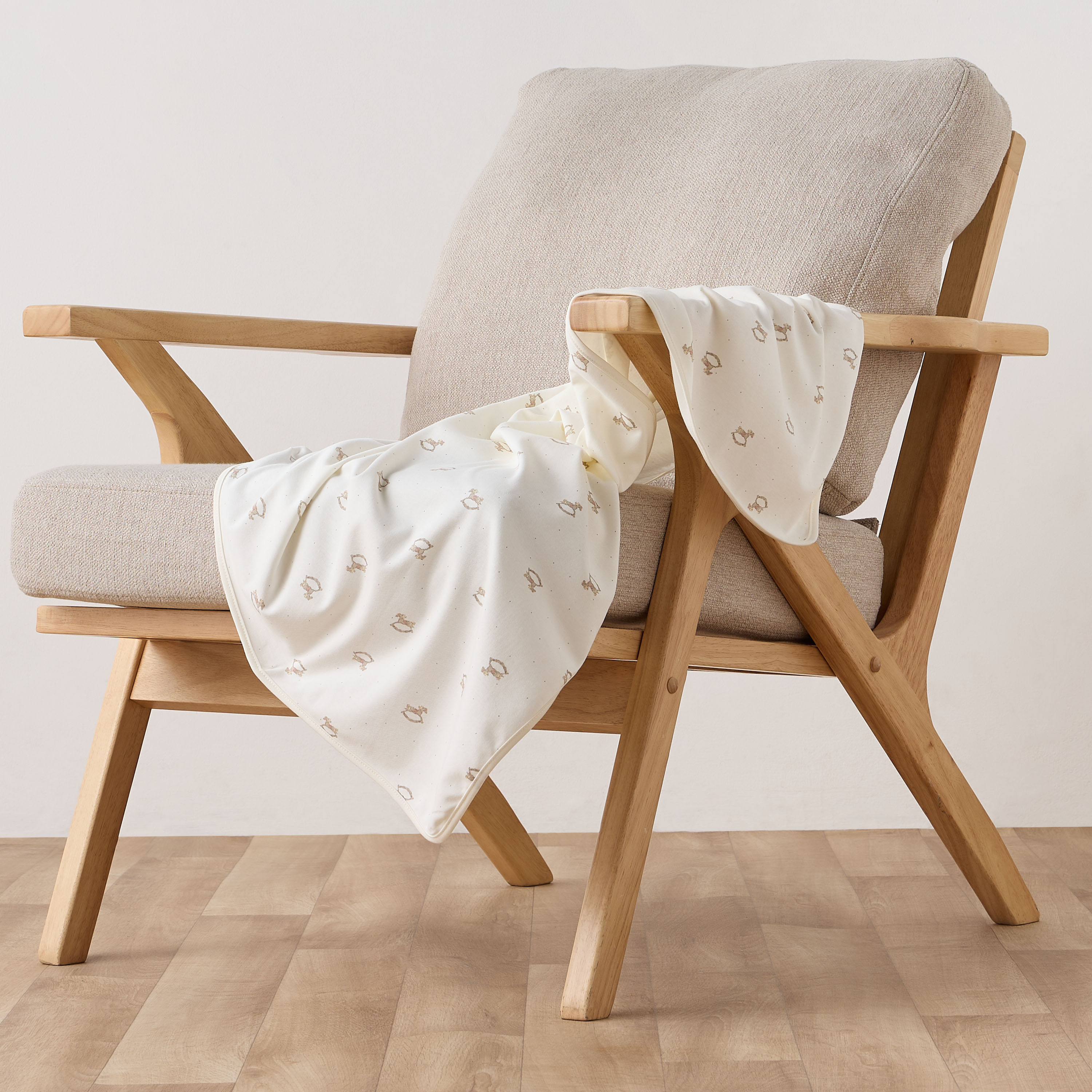Giggles Receiving Blanket with Rocking Horse Print-baby-nursery-blanketsandswaddles-receivingblankets-image-2