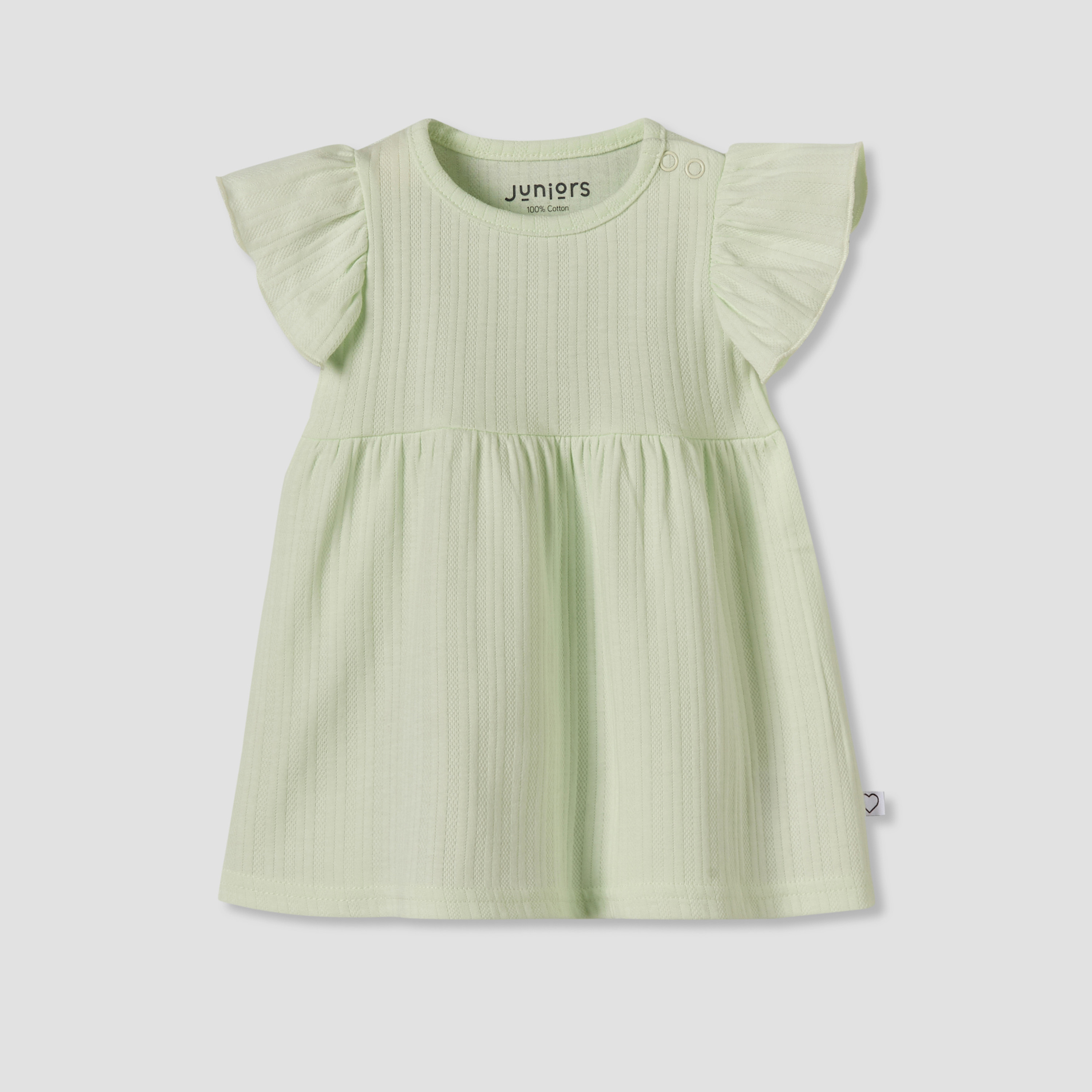 فستان إيه لاين بطول الركبة بياقة مستديرة وأكمام قصيرة بتصميم مضلع من جونيورز-baby-girls-clothing-dressesandjumpsuits-image-1