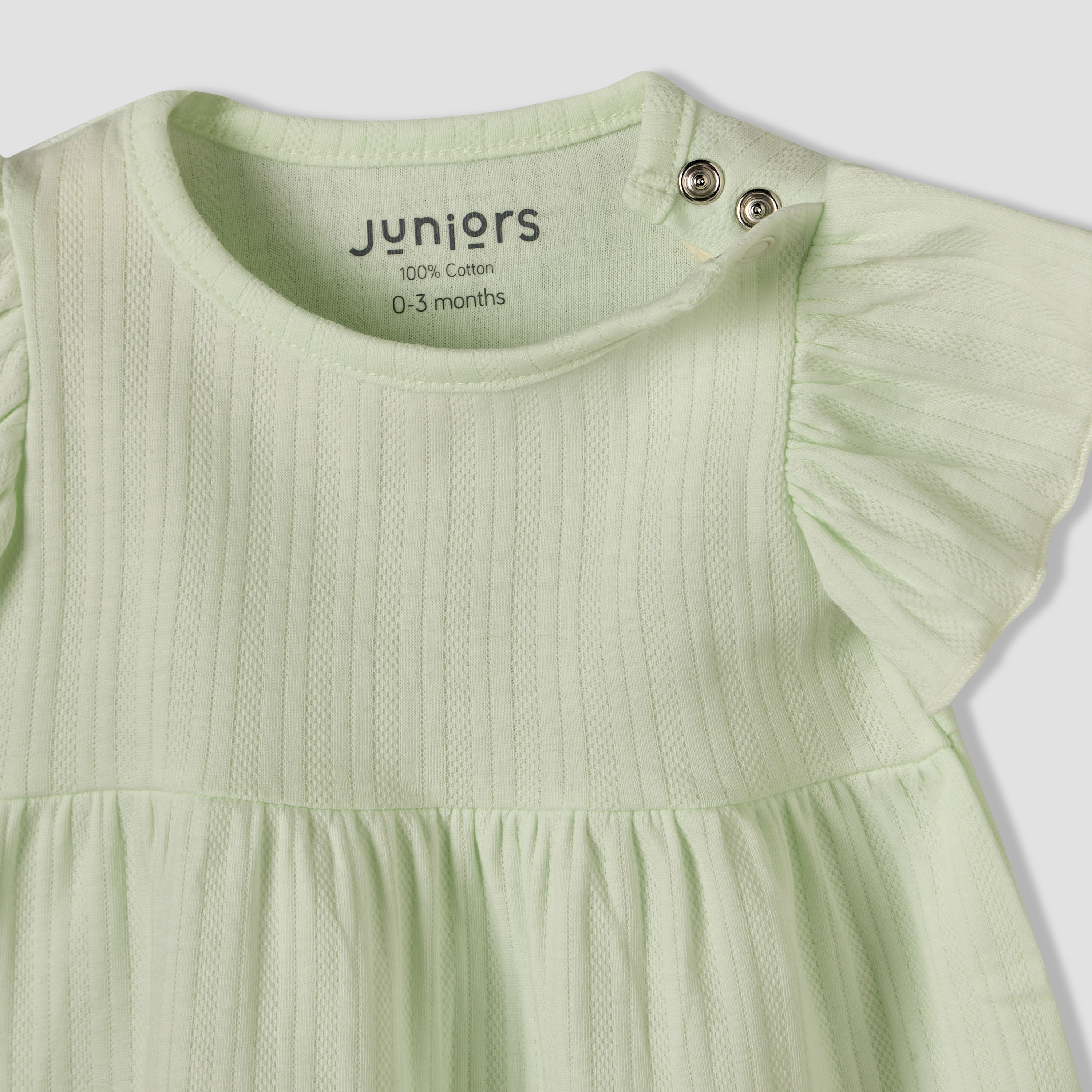 فستان إيه لاين بطول الركبة بياقة مستديرة وأكمام قصيرة بتصميم مضلع من جونيورز-baby-girls-clothing-dressesandjumpsuits-image-3